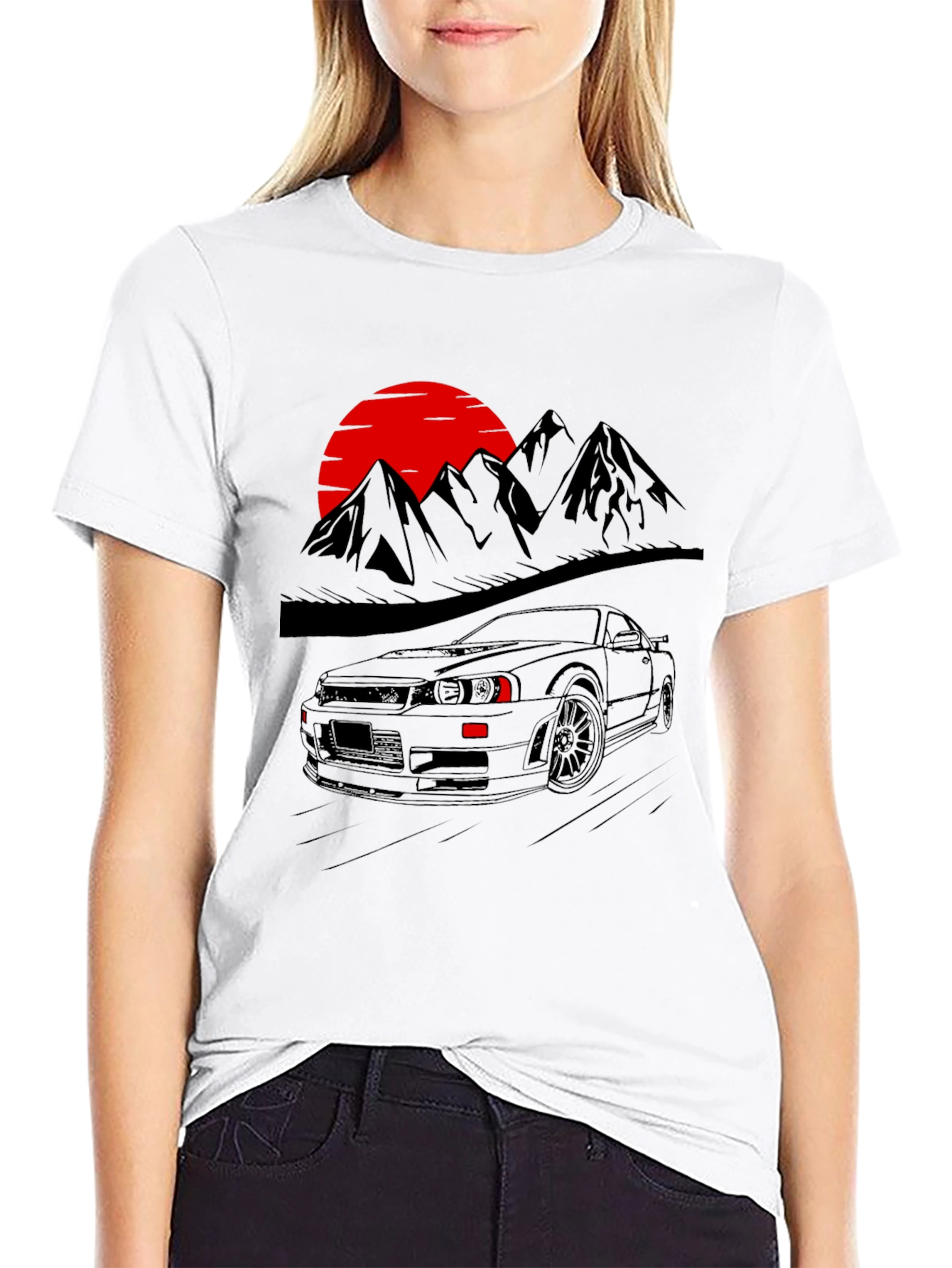 Sunset Mountain Car T-Shirt