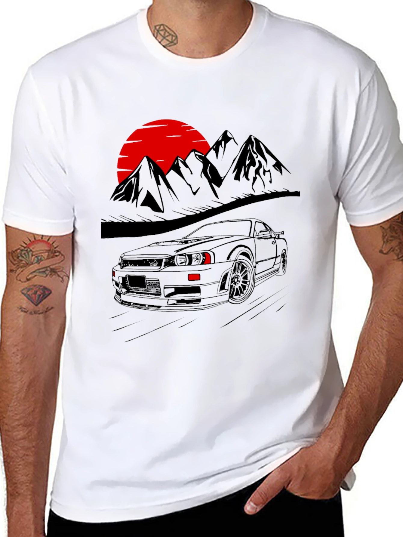 Sunset Mountain Car T-Shirt