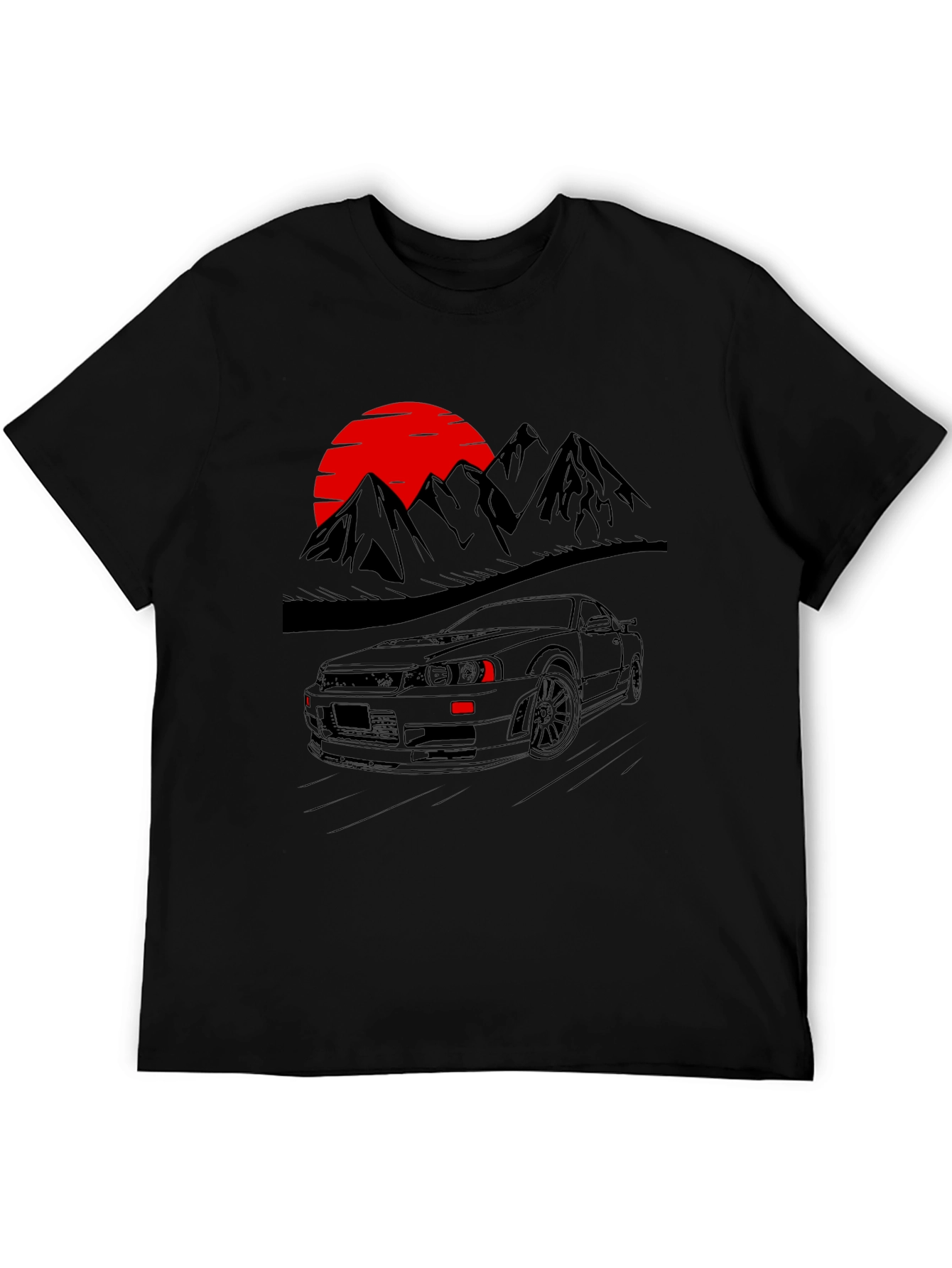Sunset Mountain Car T-Shirt