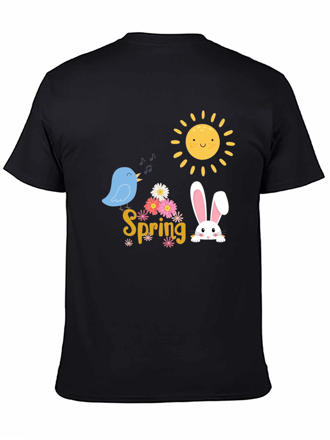 Spring T-Shirt - Cute Bird Bunny & Sun Design