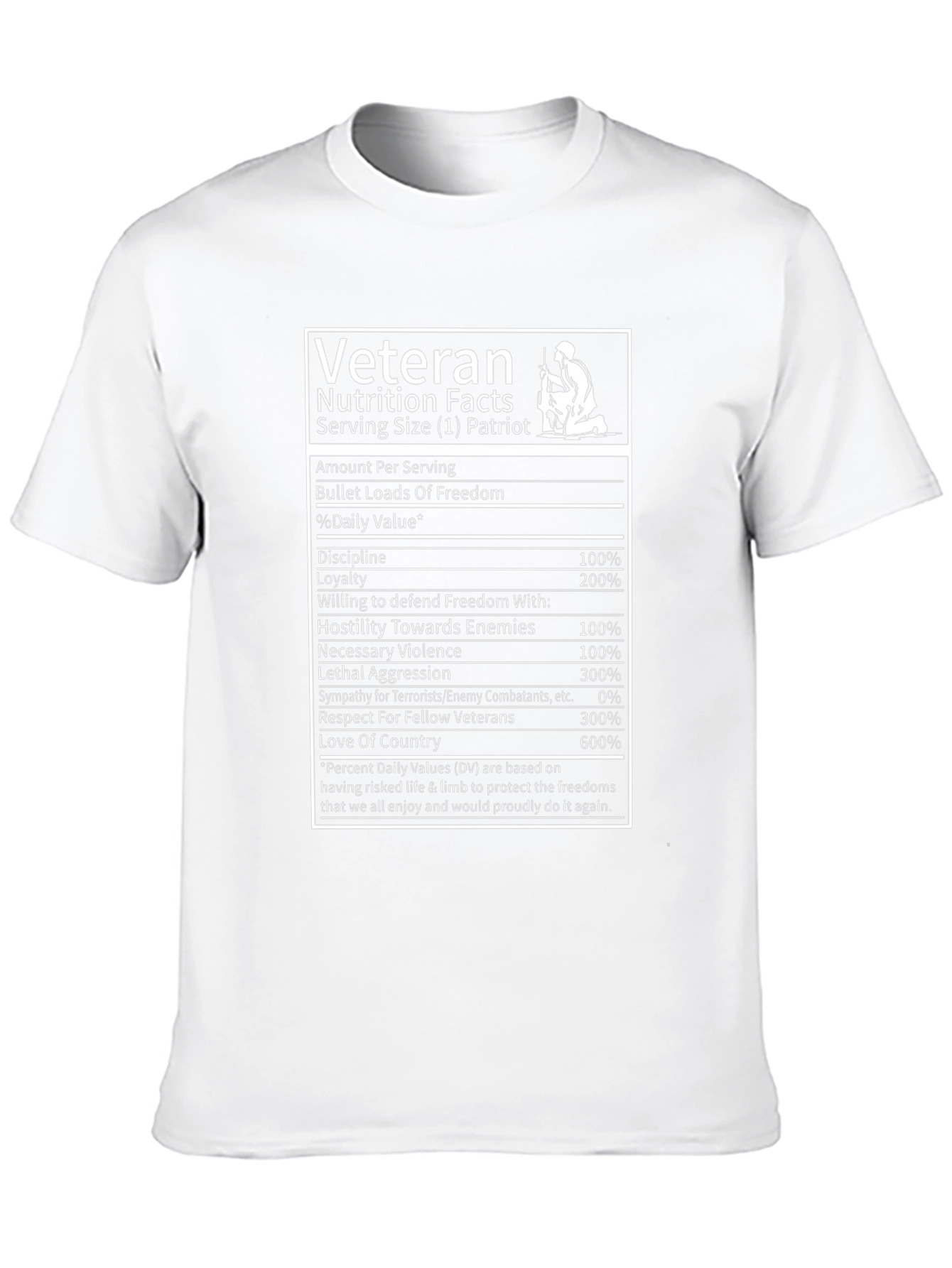 Veteran Nutrition Facts Graphic T-Shirt