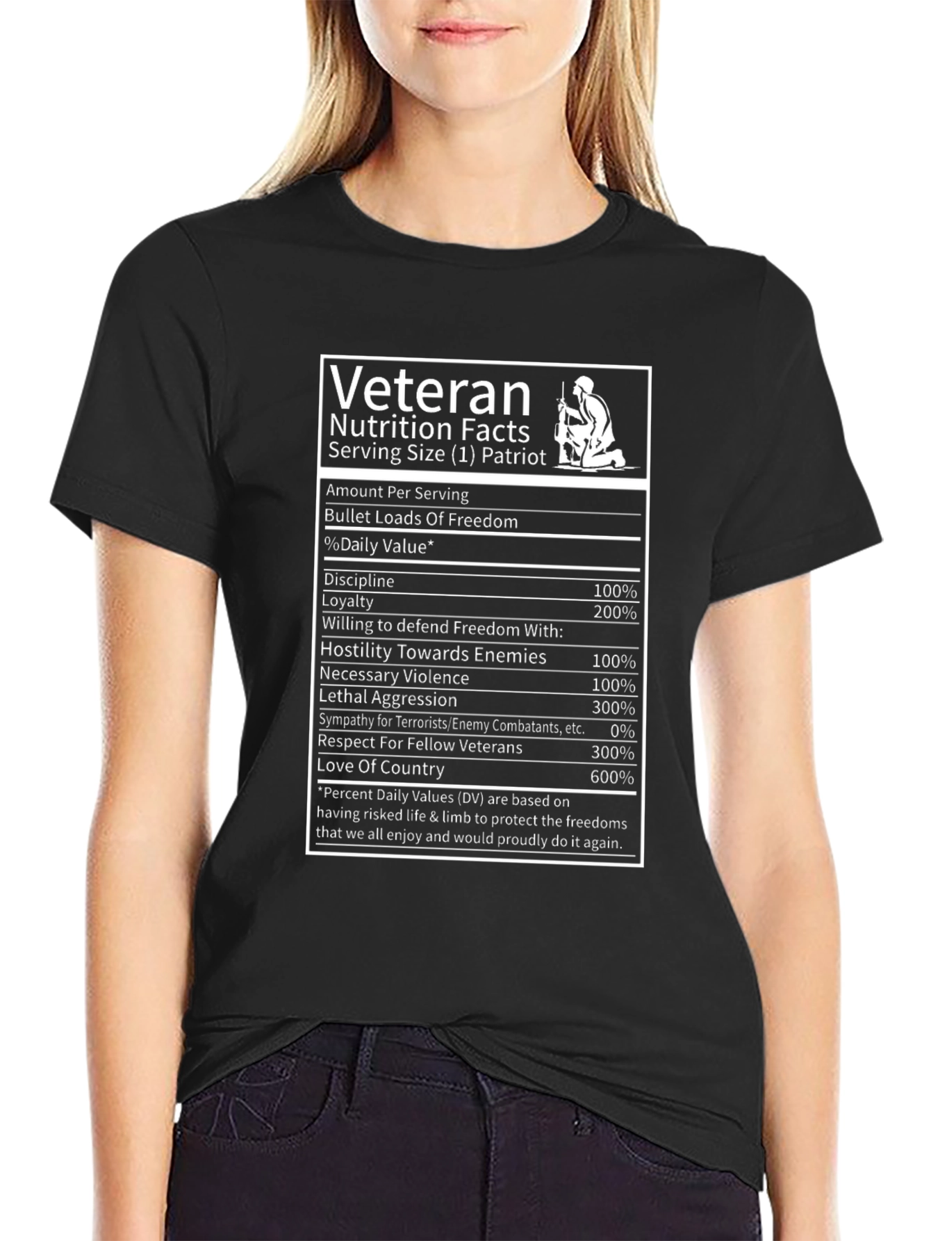 Veteran Nutrition Facts Graphic T-Shirt