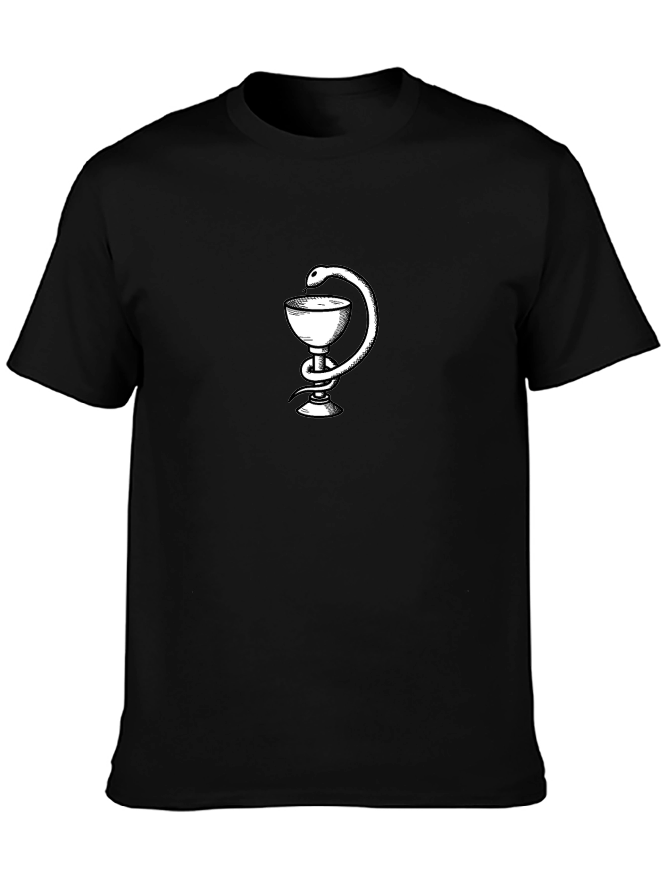 Snake & Goblet Graphic Tee - Black Cotton