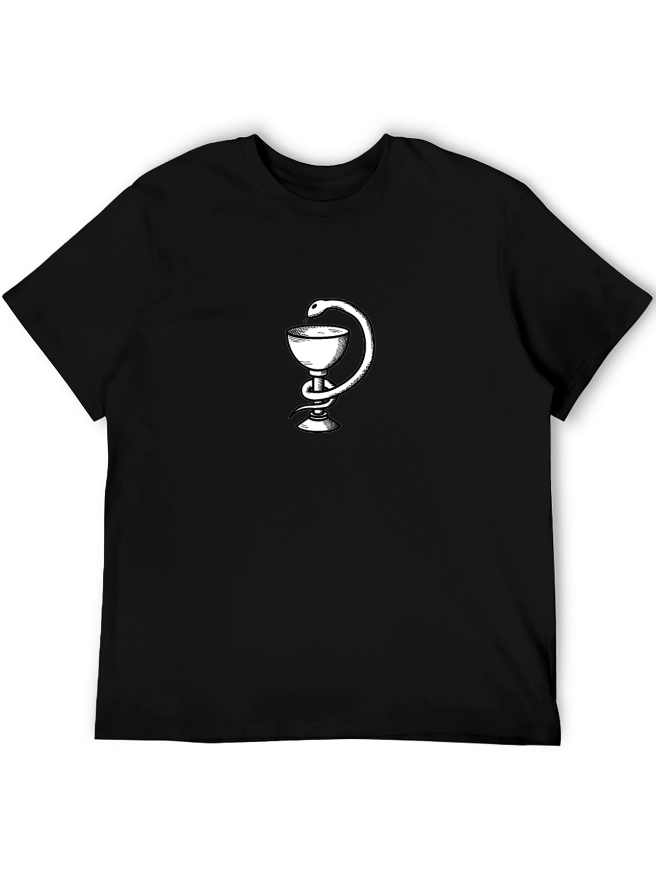 Snake & Goblet Graphic Tee - Black Cotton
