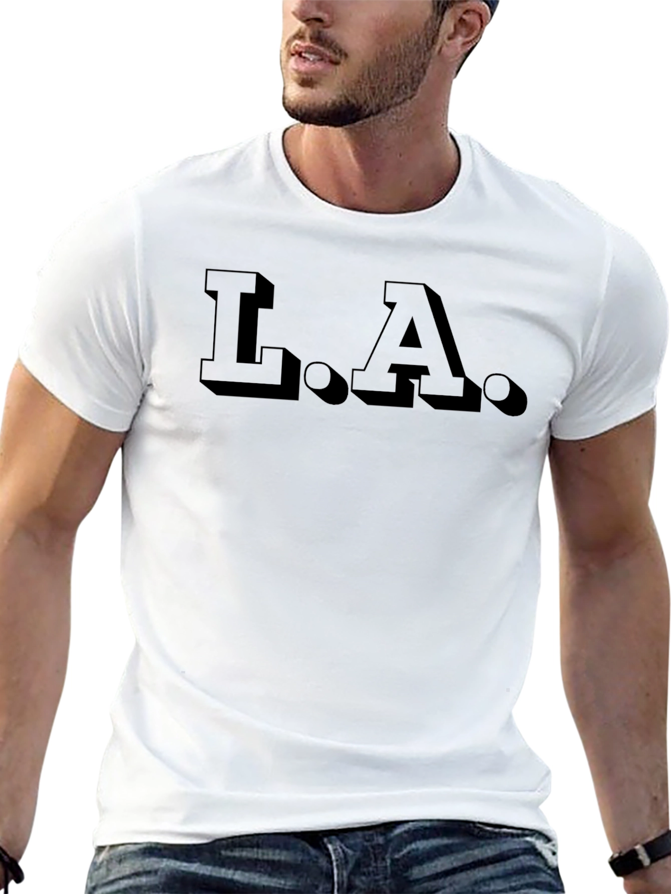Mens Black L.A. Graphic Tee - Casual Style