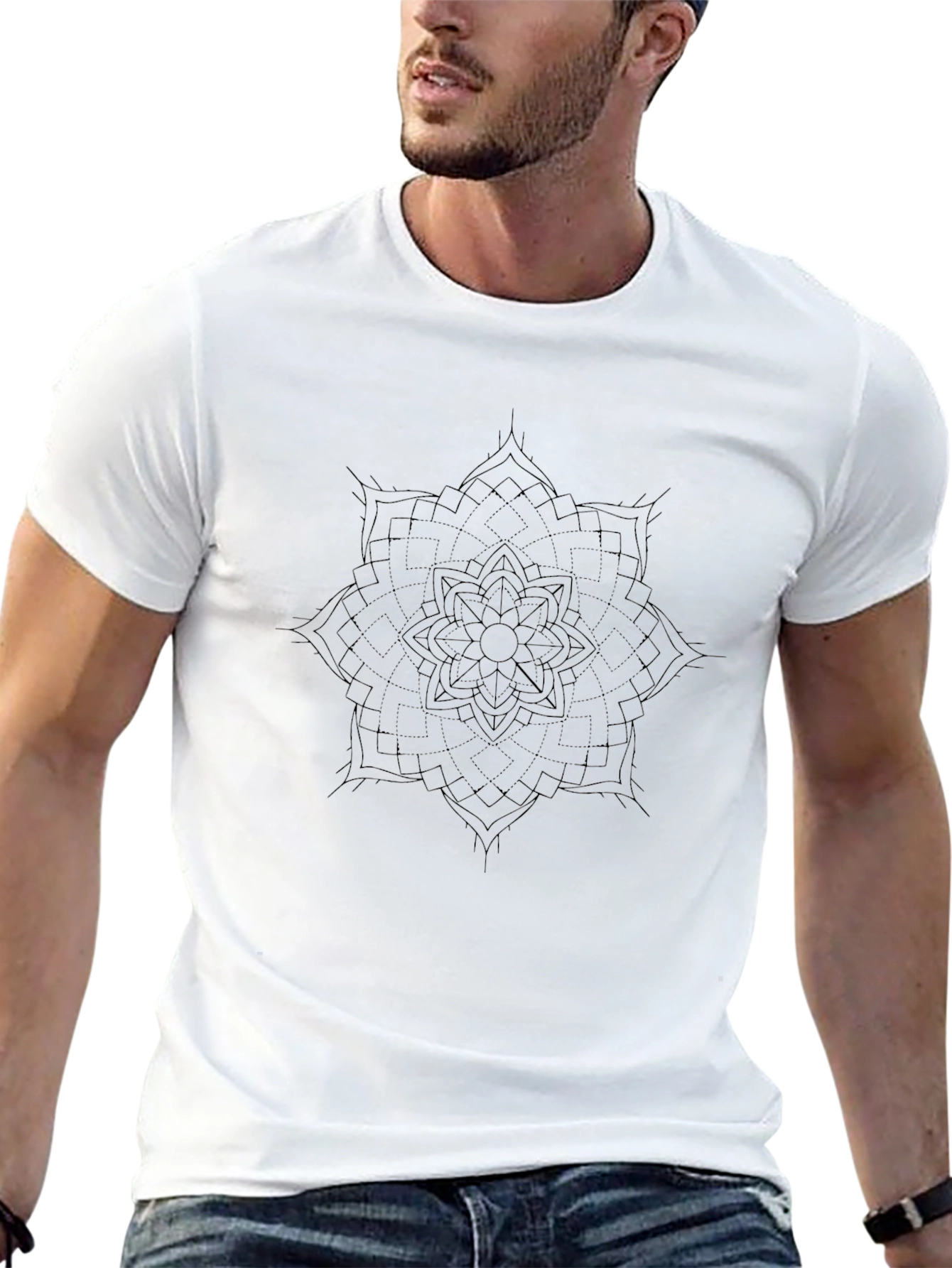Black Mandala Graphic Tee - Modern Stylish Comfort