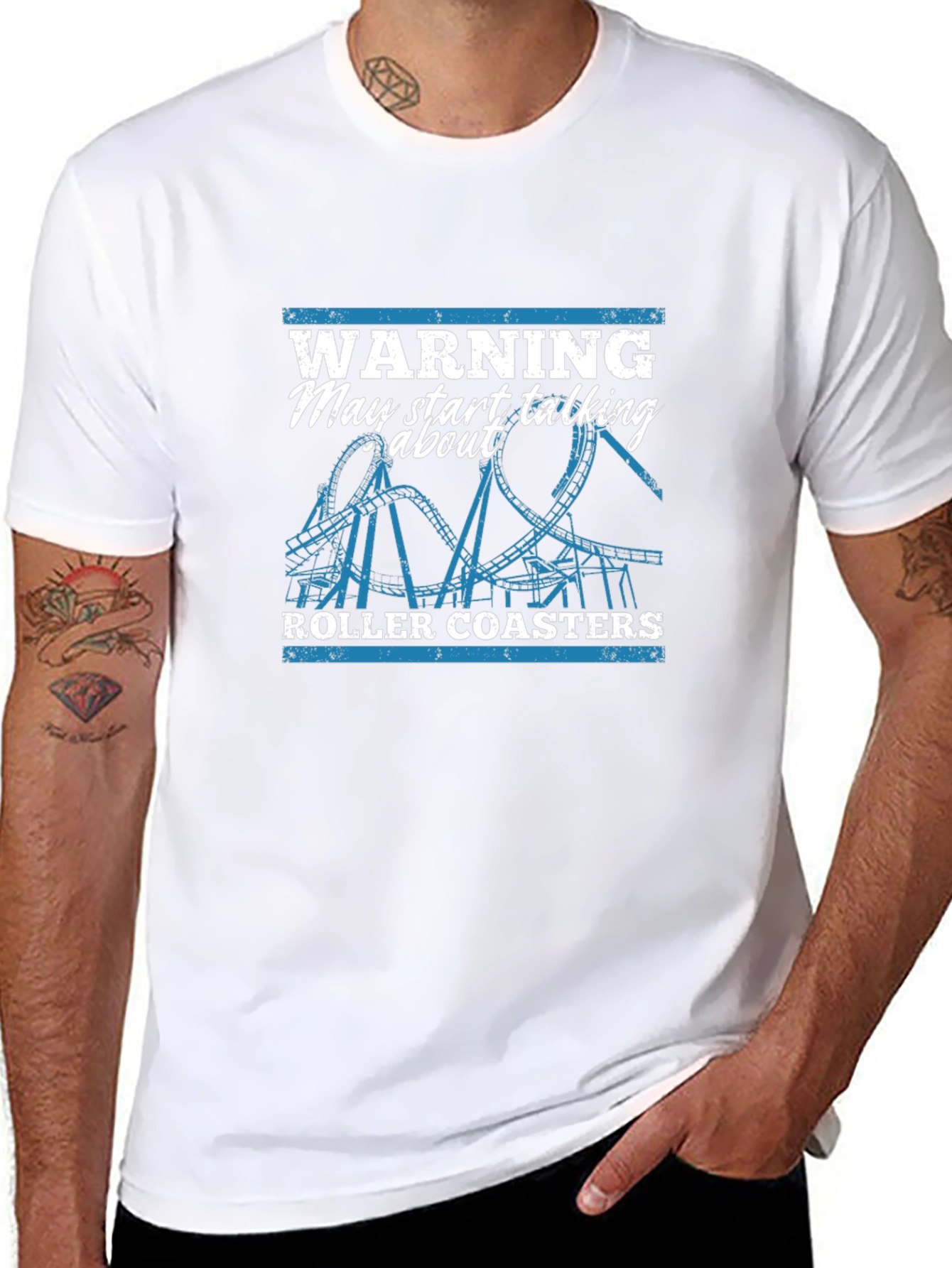 Warning Roller Coaster T-Shirt - Ride Enthusiast