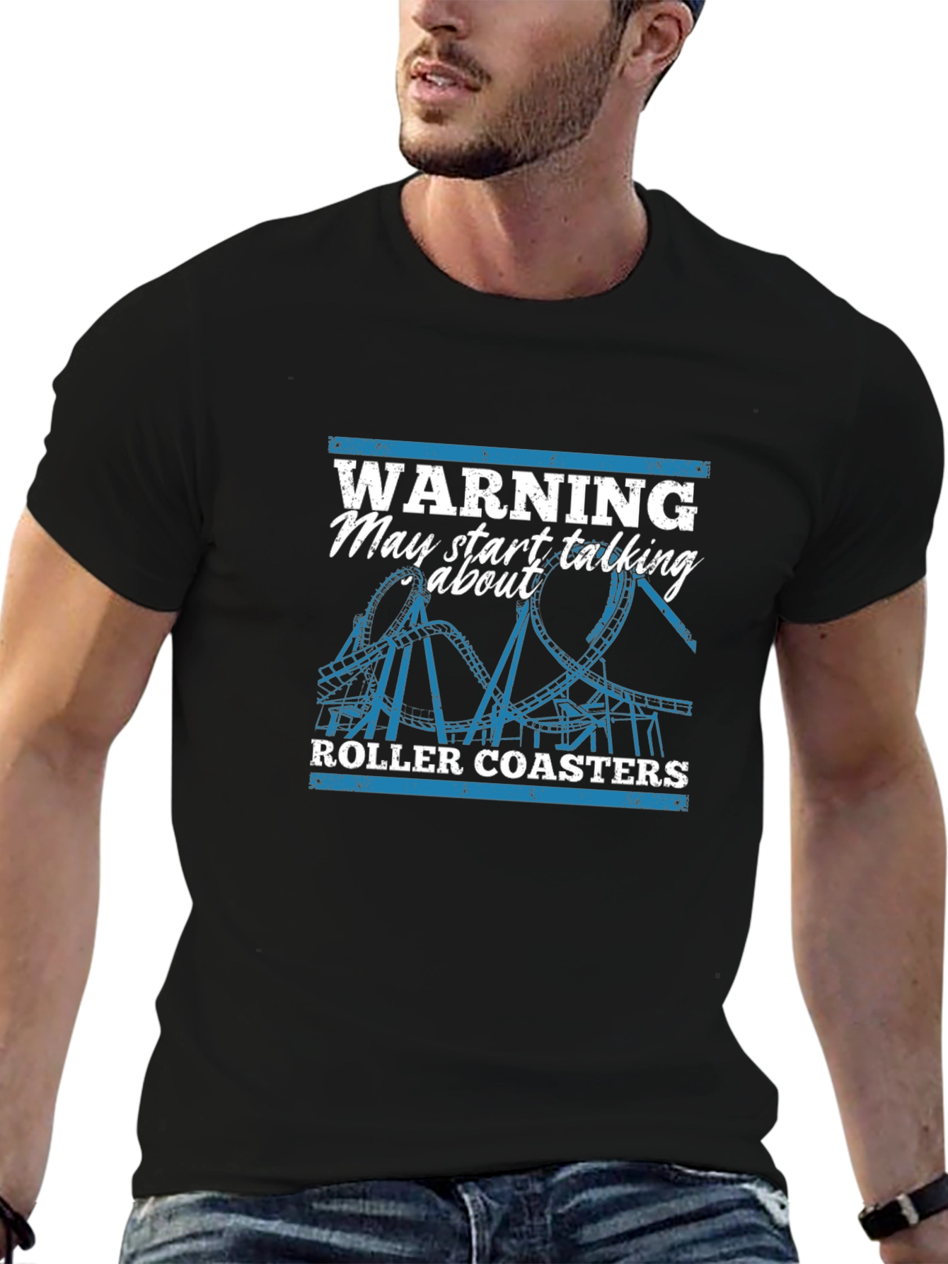 Warning Roller Coaster T-Shirt - Ride Enthusiast