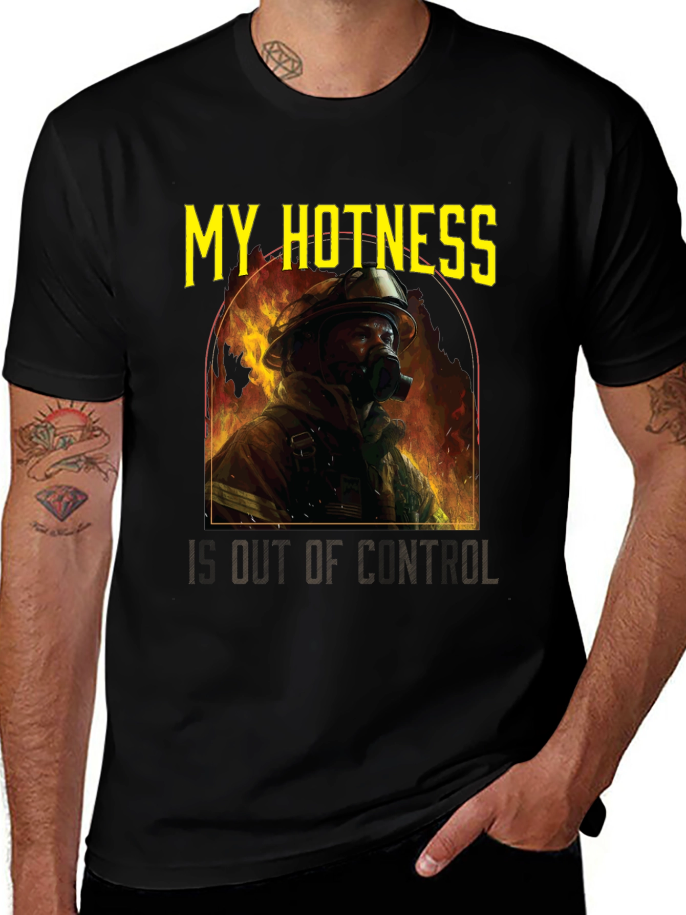 My Hotness Firefighter Graphic T-Shirt
