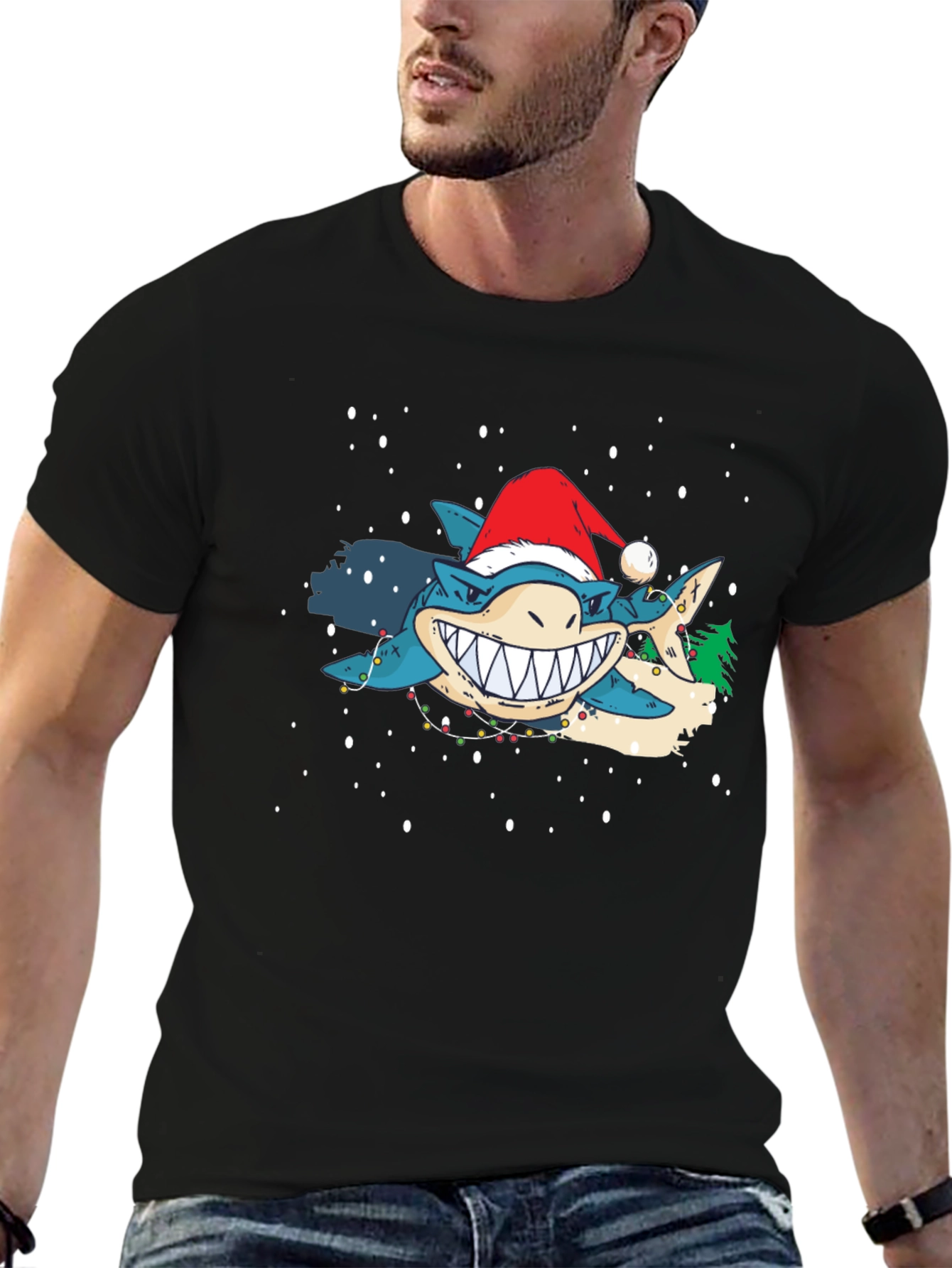 Festive Shark Christmas T-Shirt