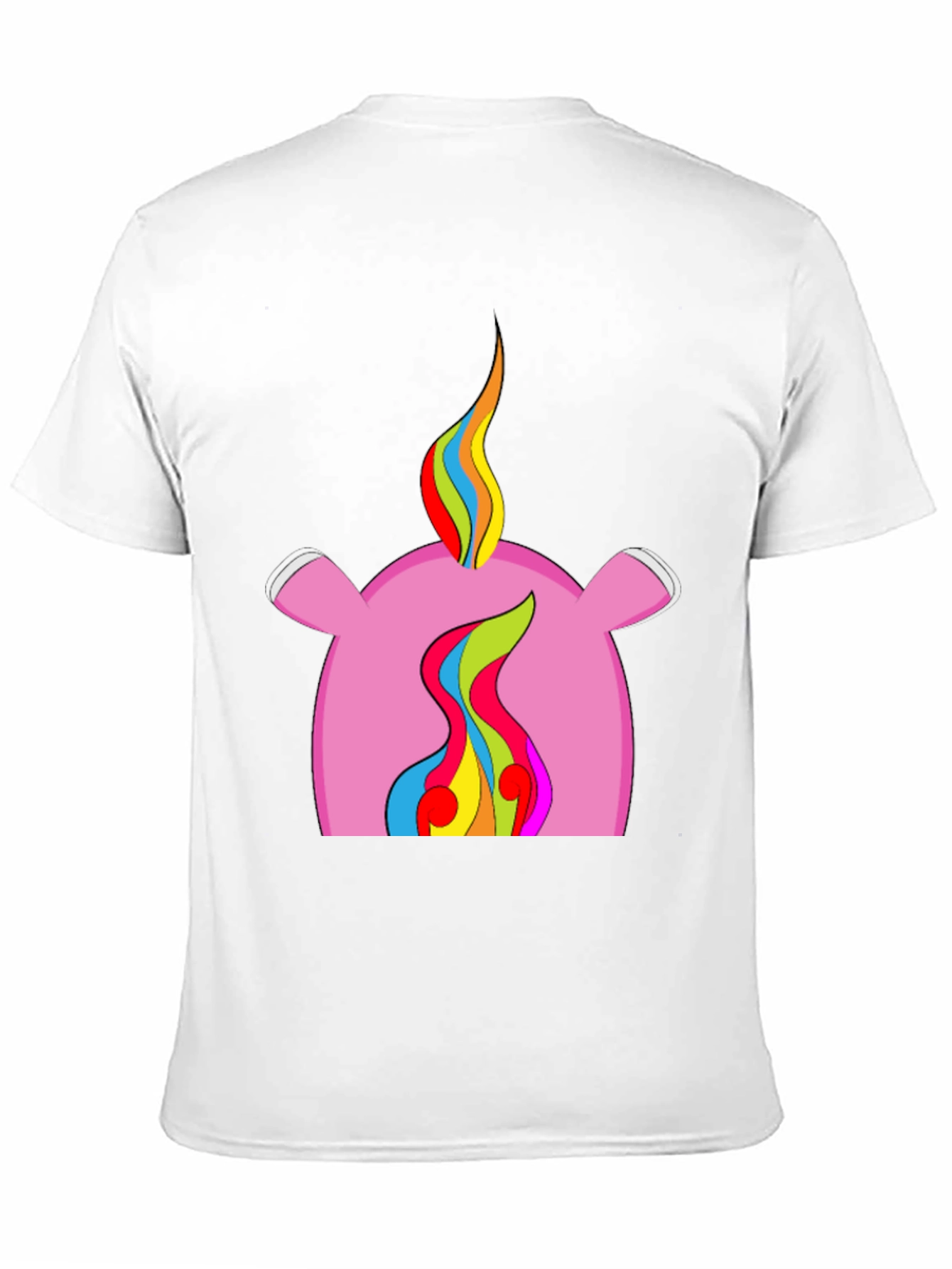 Rainbow Flame Graphic Black T-Shirt