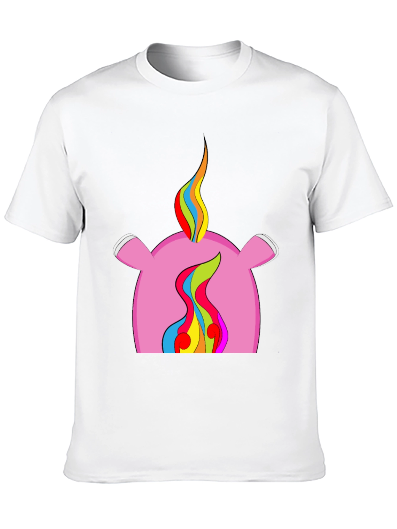 Rainbow Flame Graphic Black T-Shirt