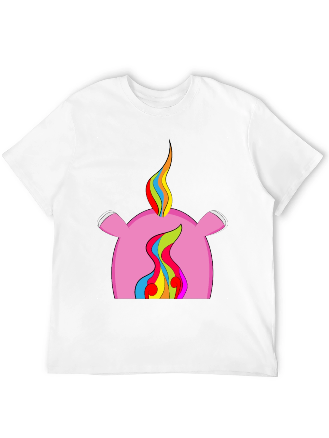 Rainbow Flame Graphic Black T-Shirt