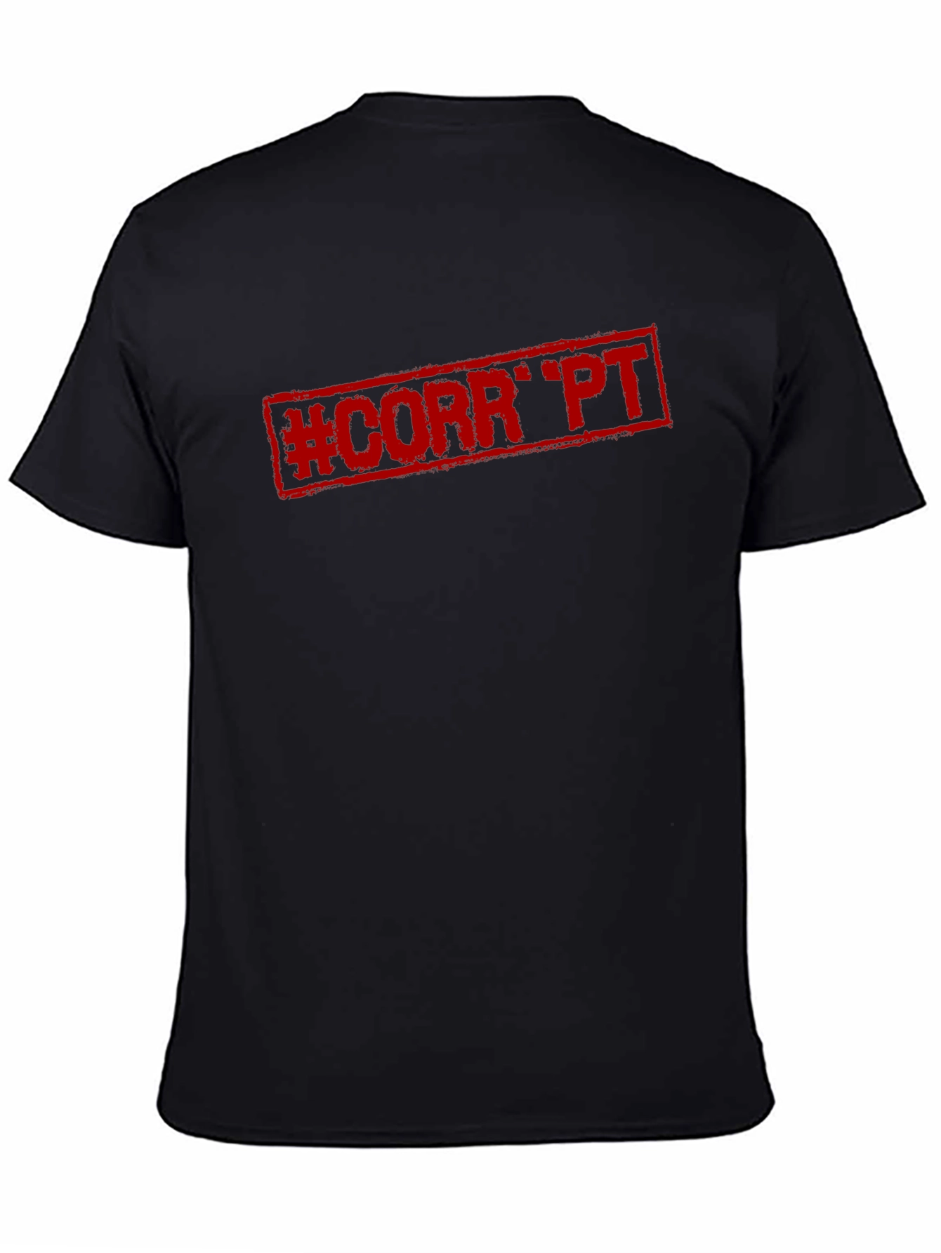 Black T-Shirt with #CORRPT Red Graphic