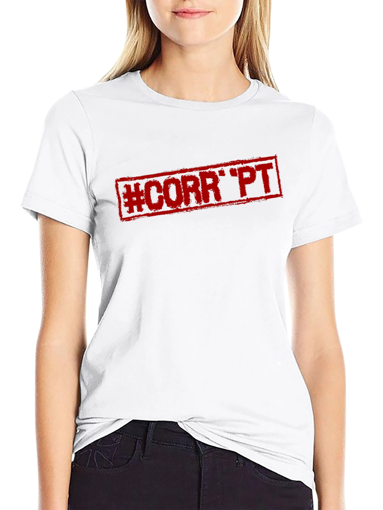 Black T-Shirt with #CORRPT Red Graphic