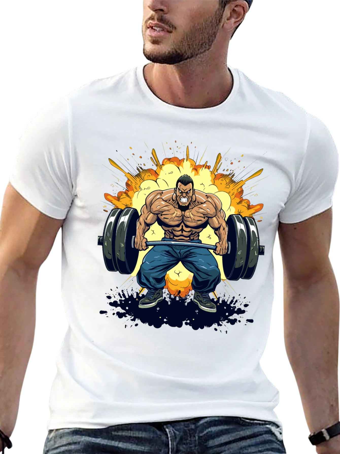 Muscle Man Barbell Graphic Tee