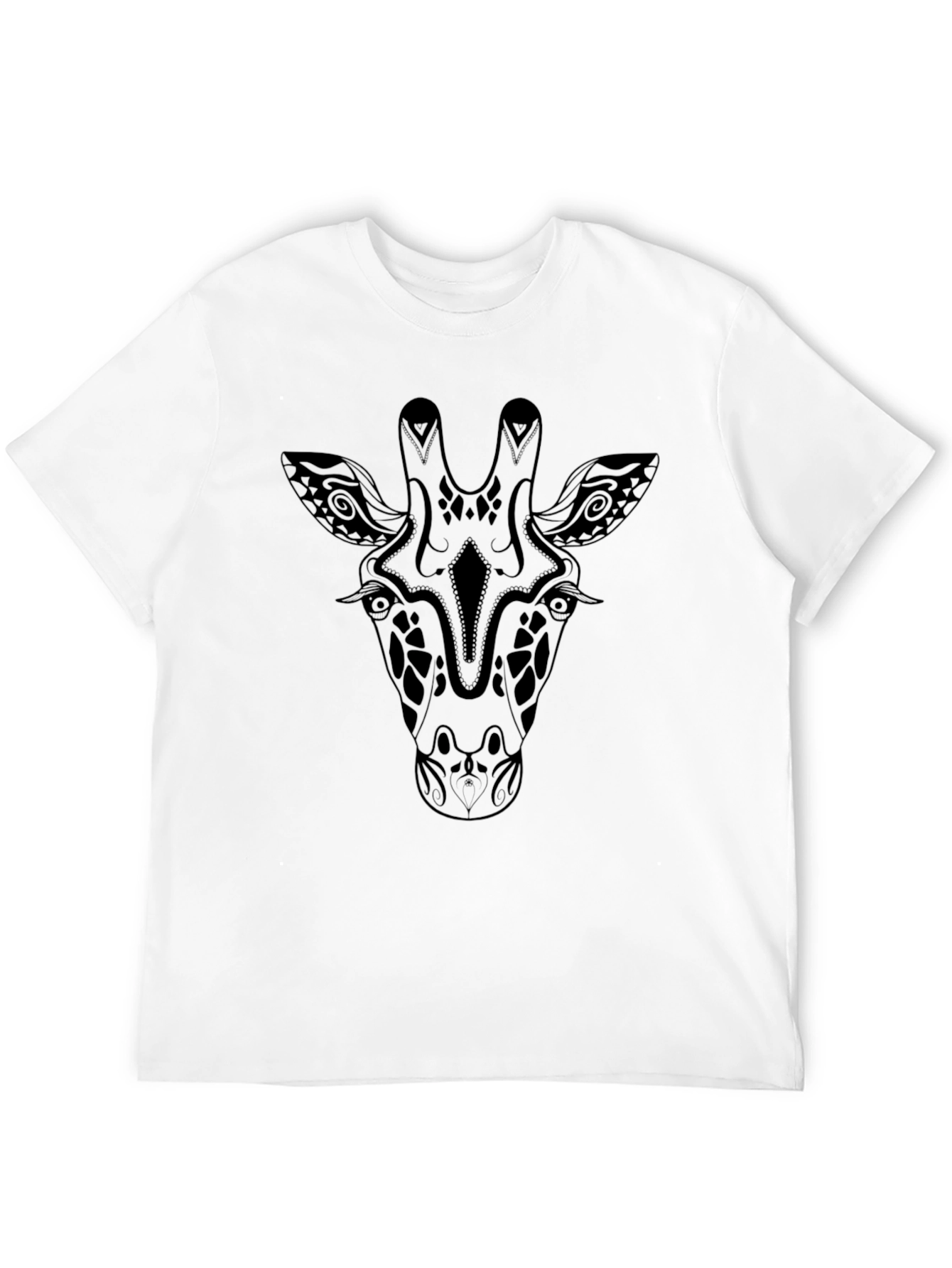 Giraffe Print Black T-Shirt - Stylish Animal Tee