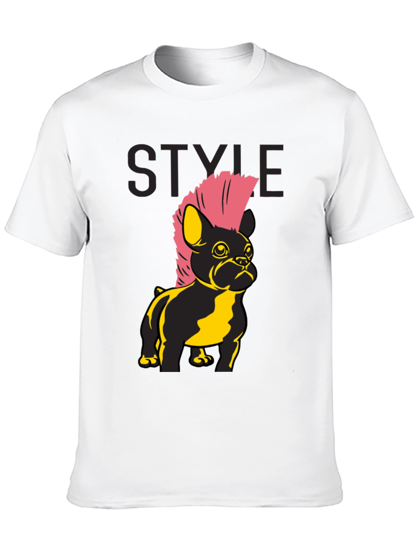 Punk Bulldog Graphic Tee - Black