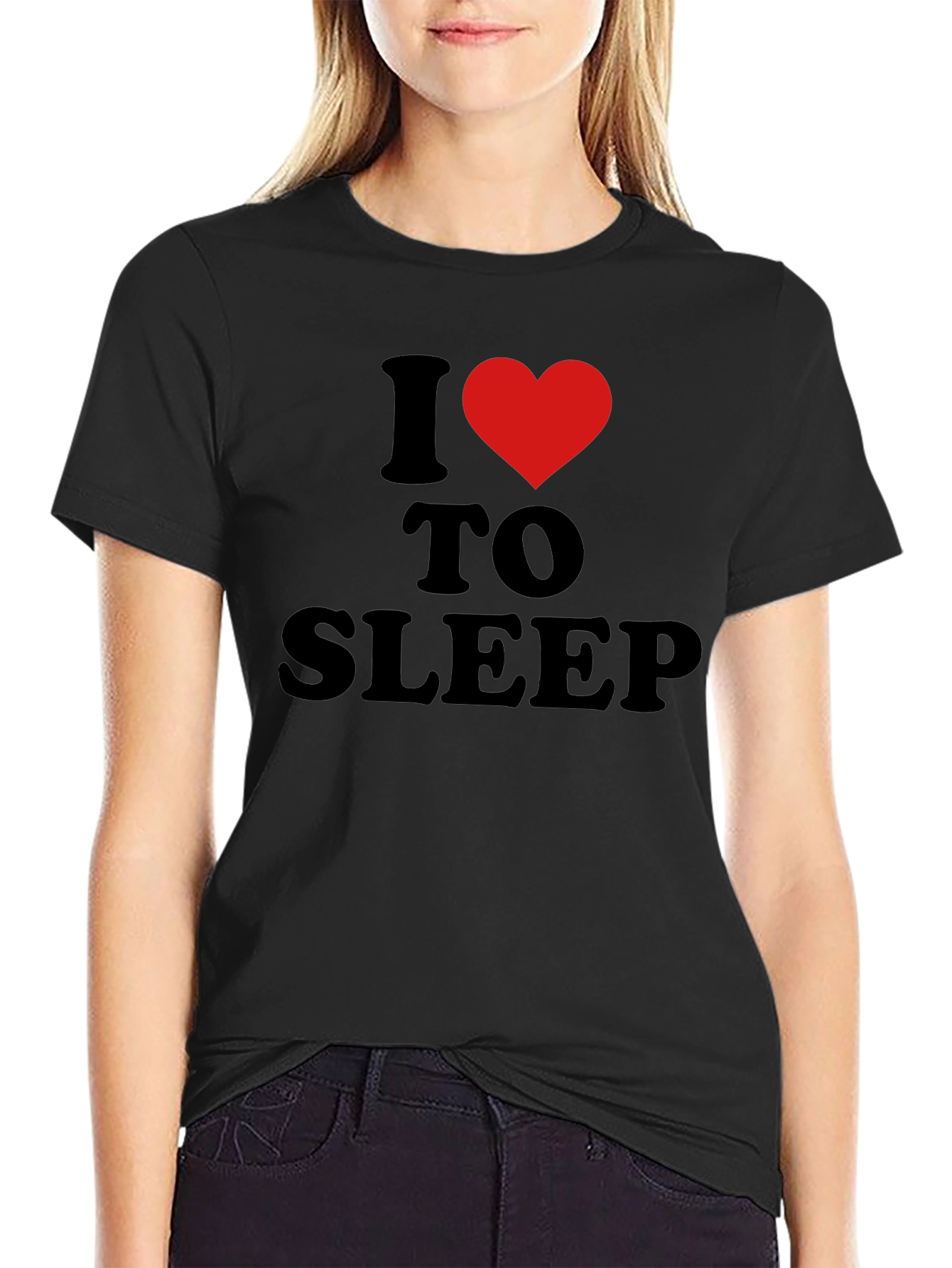 I Heart to Sleep Black T-Shirt