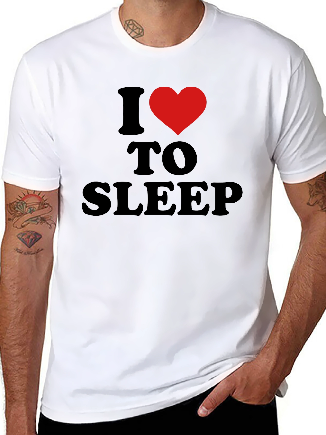 I Heart to Sleep Black T-Shirt