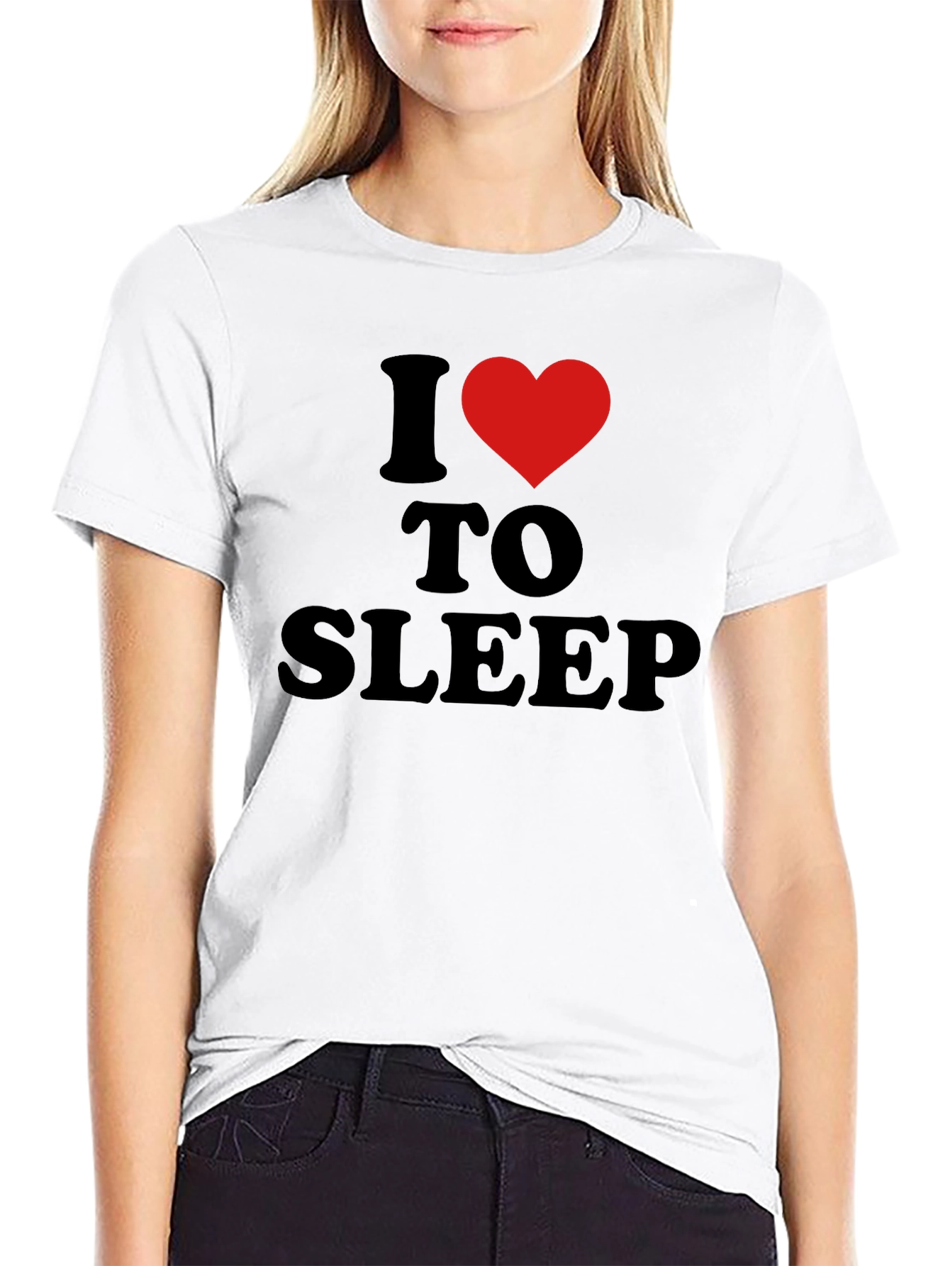 I Heart to Sleep Black T-Shirt
