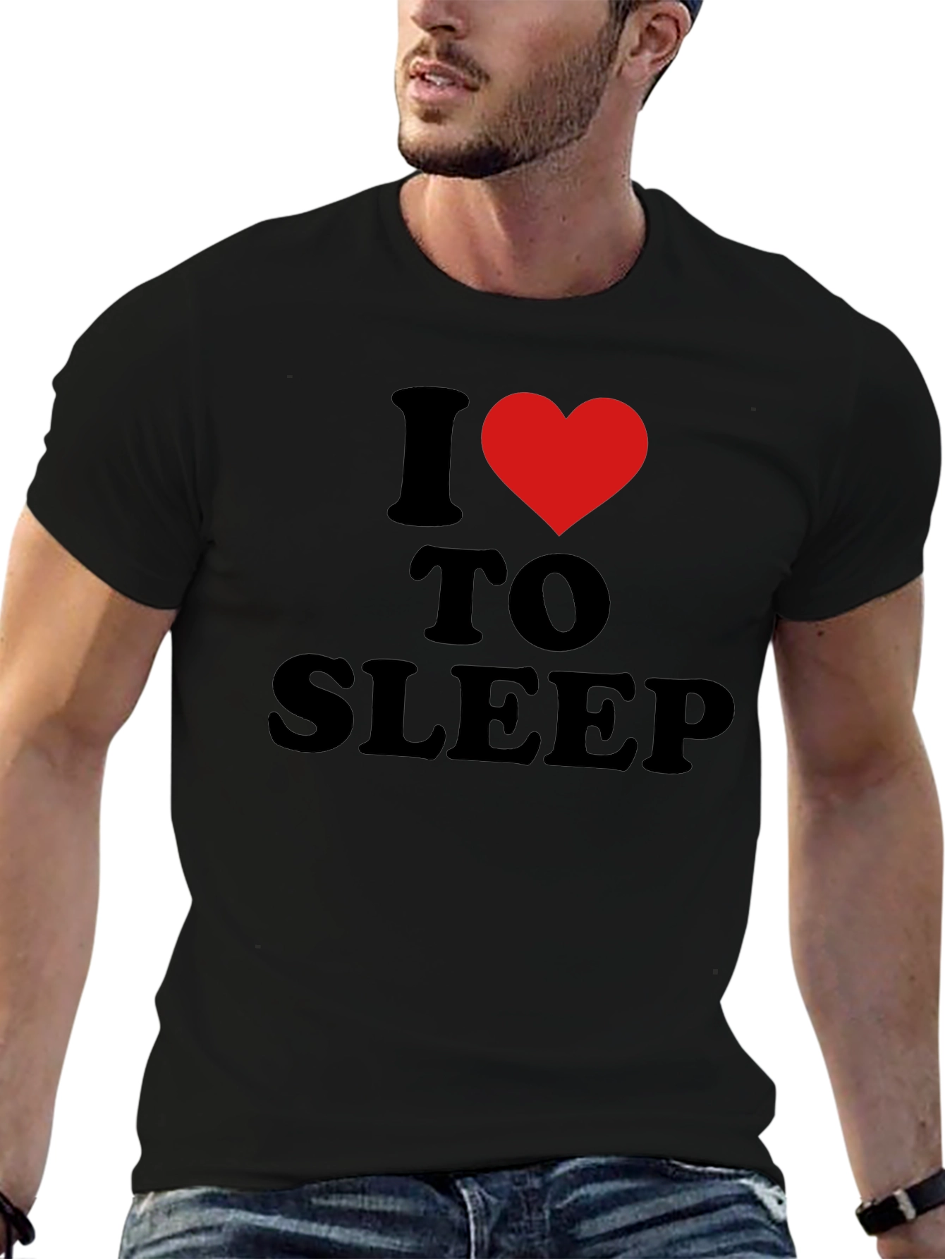 I Heart to Sleep Black T-Shirt