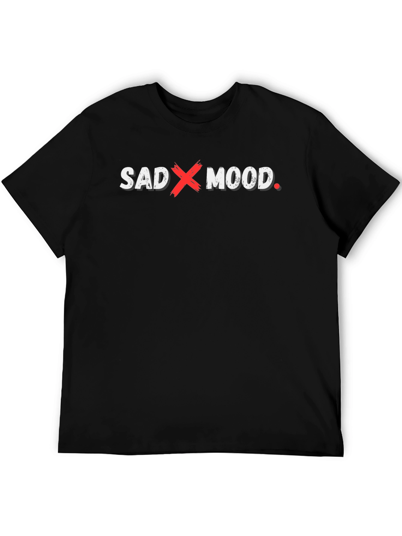 Sad Mood Graphic Print Crew Neck Tee