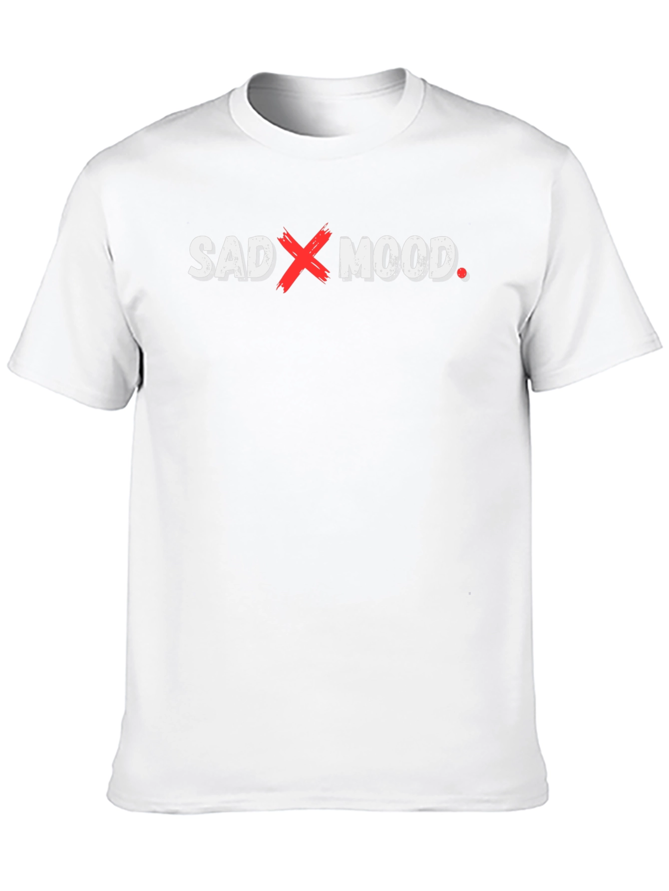 Sad Mood Graphic Print Crew Neck Tee
