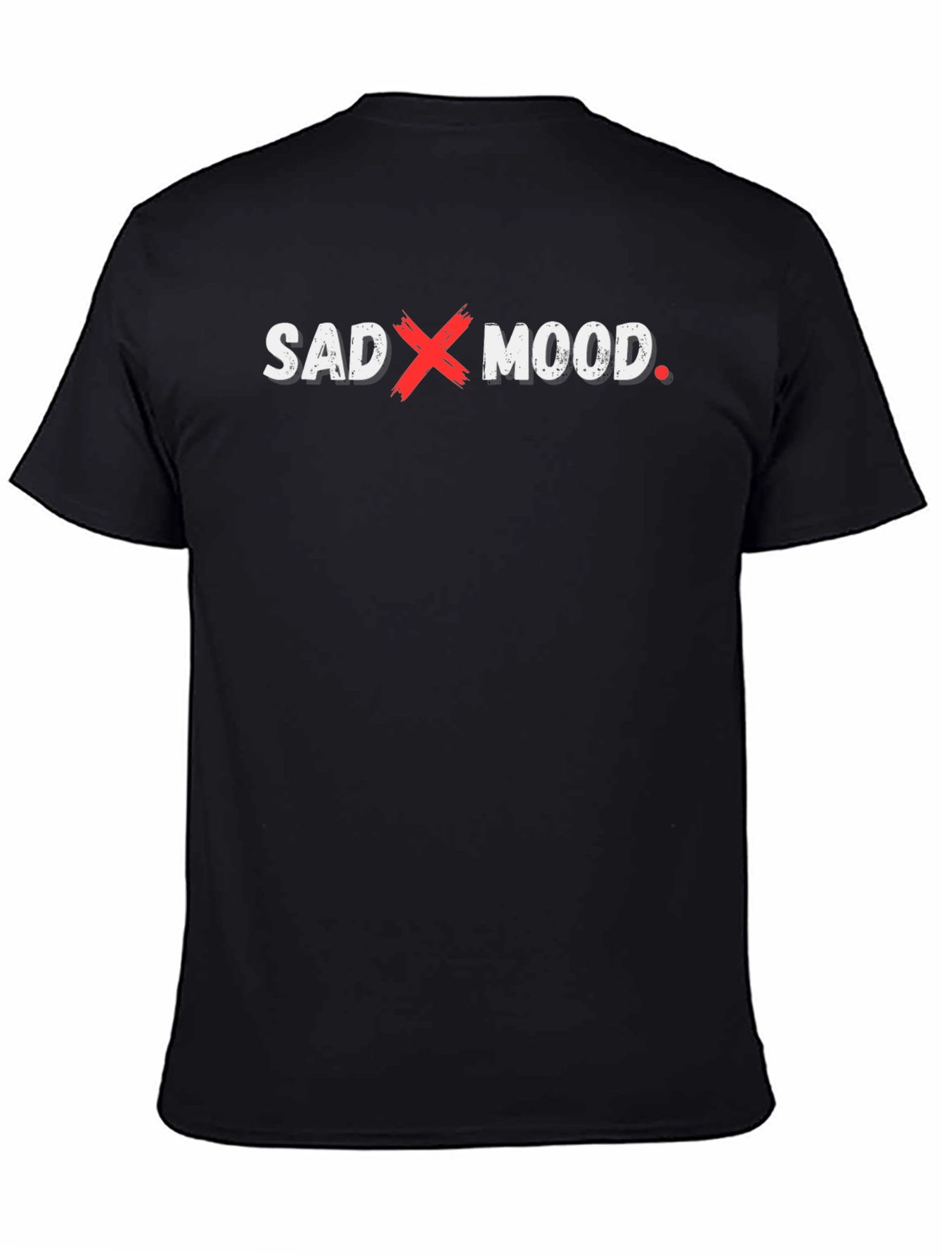 Sad Mood Graphic Print Crew Neck Tee