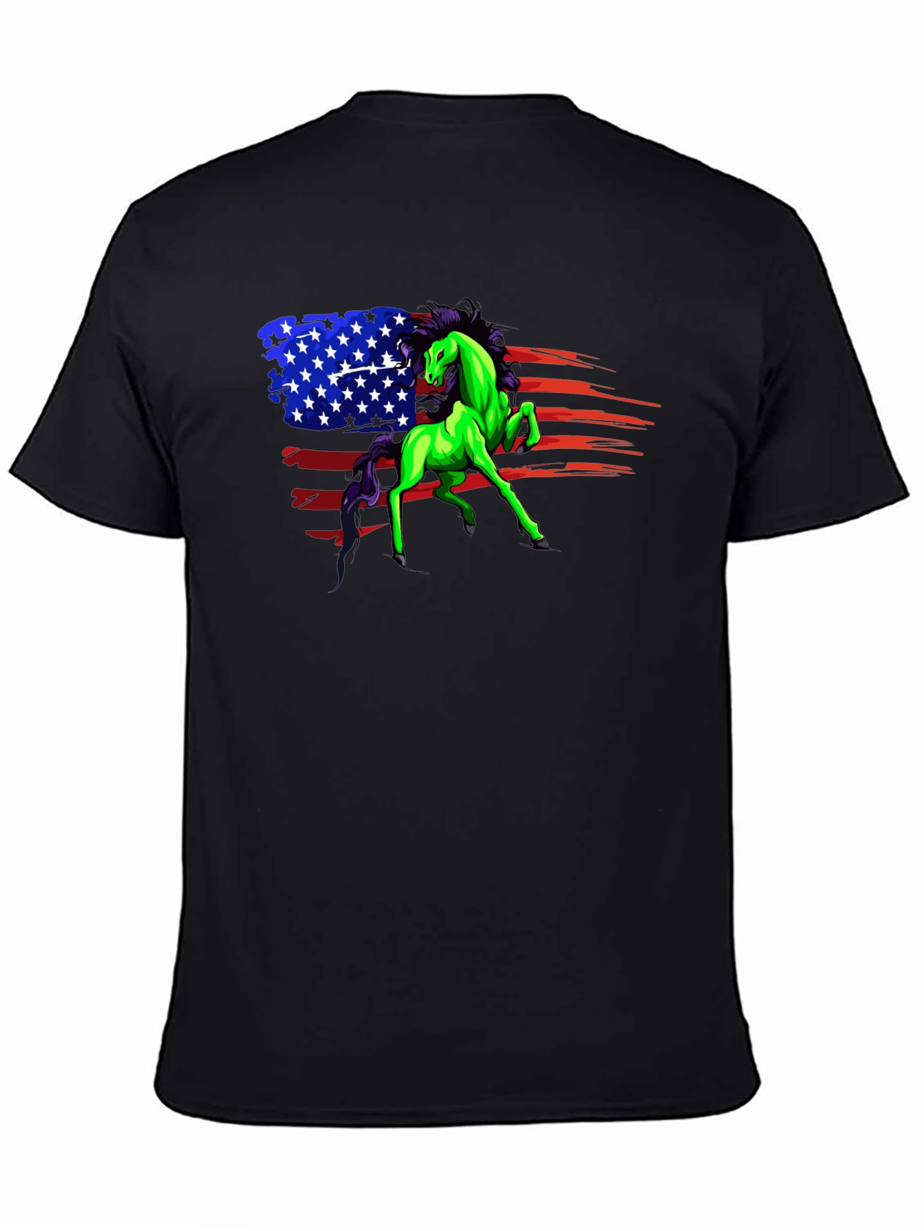Patriotic Horse Graphic Tee - Unisex Black Shirt