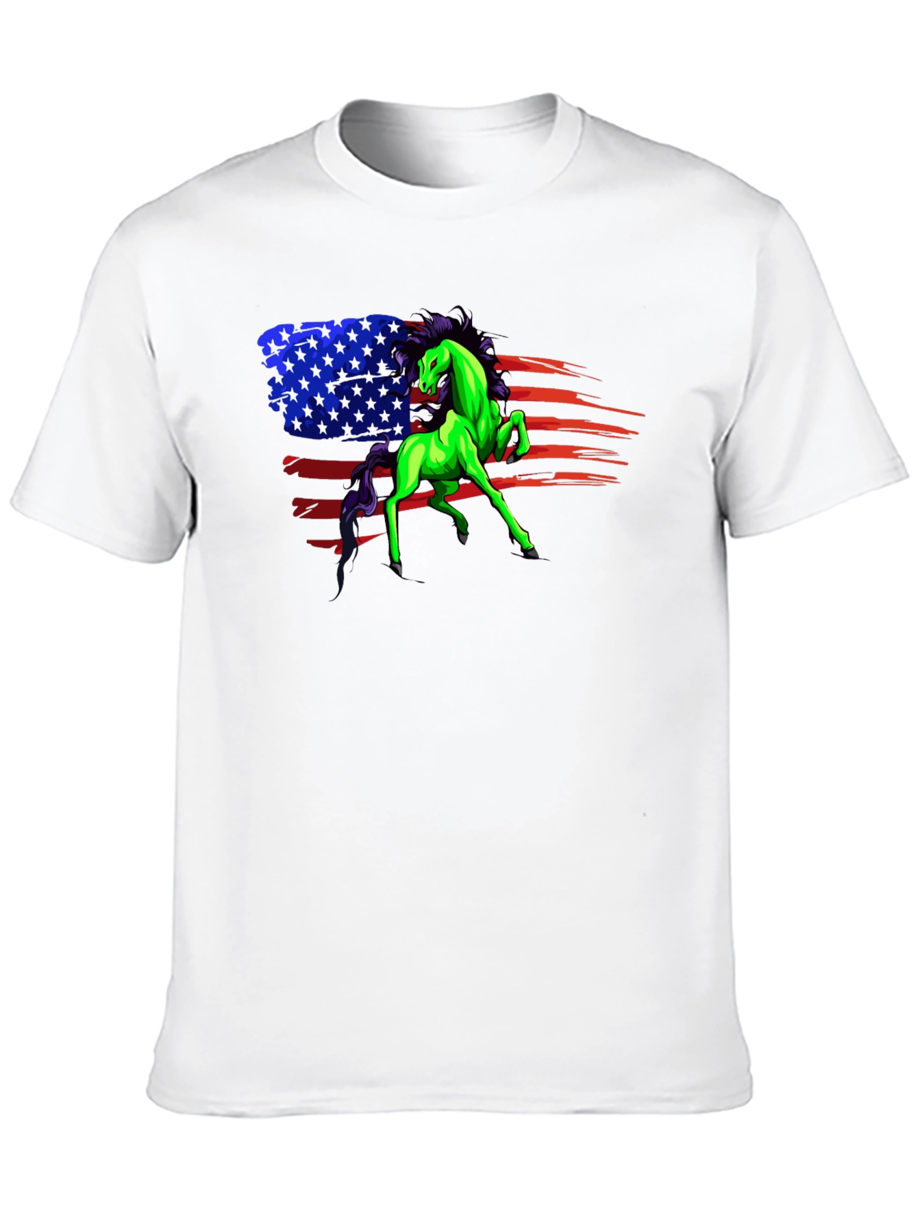 Patriotic Horse Graphic Tee - Unisex Black Shirt