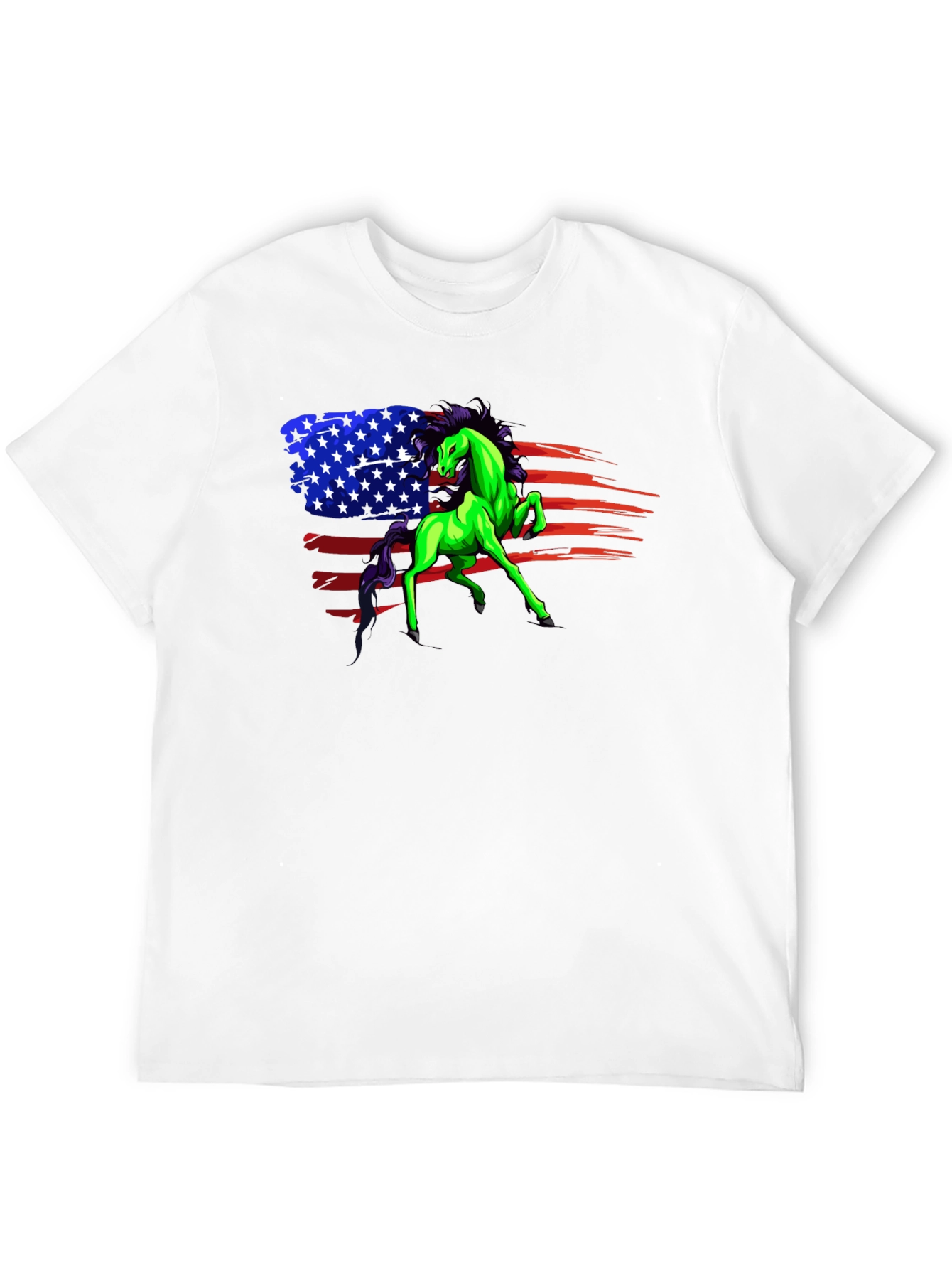Patriotic Horse Graphic Tee - Unisex Black Shirt