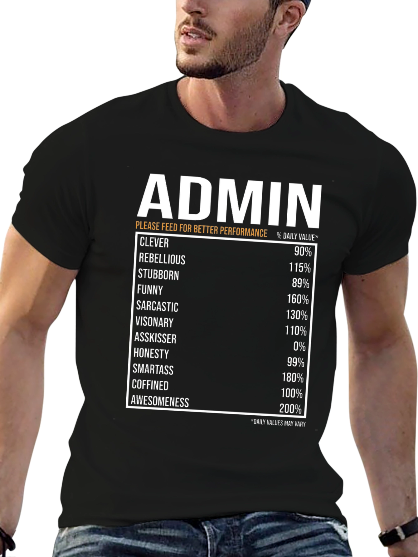 Admin Humor T-Shirt: Daily Value Breakdown