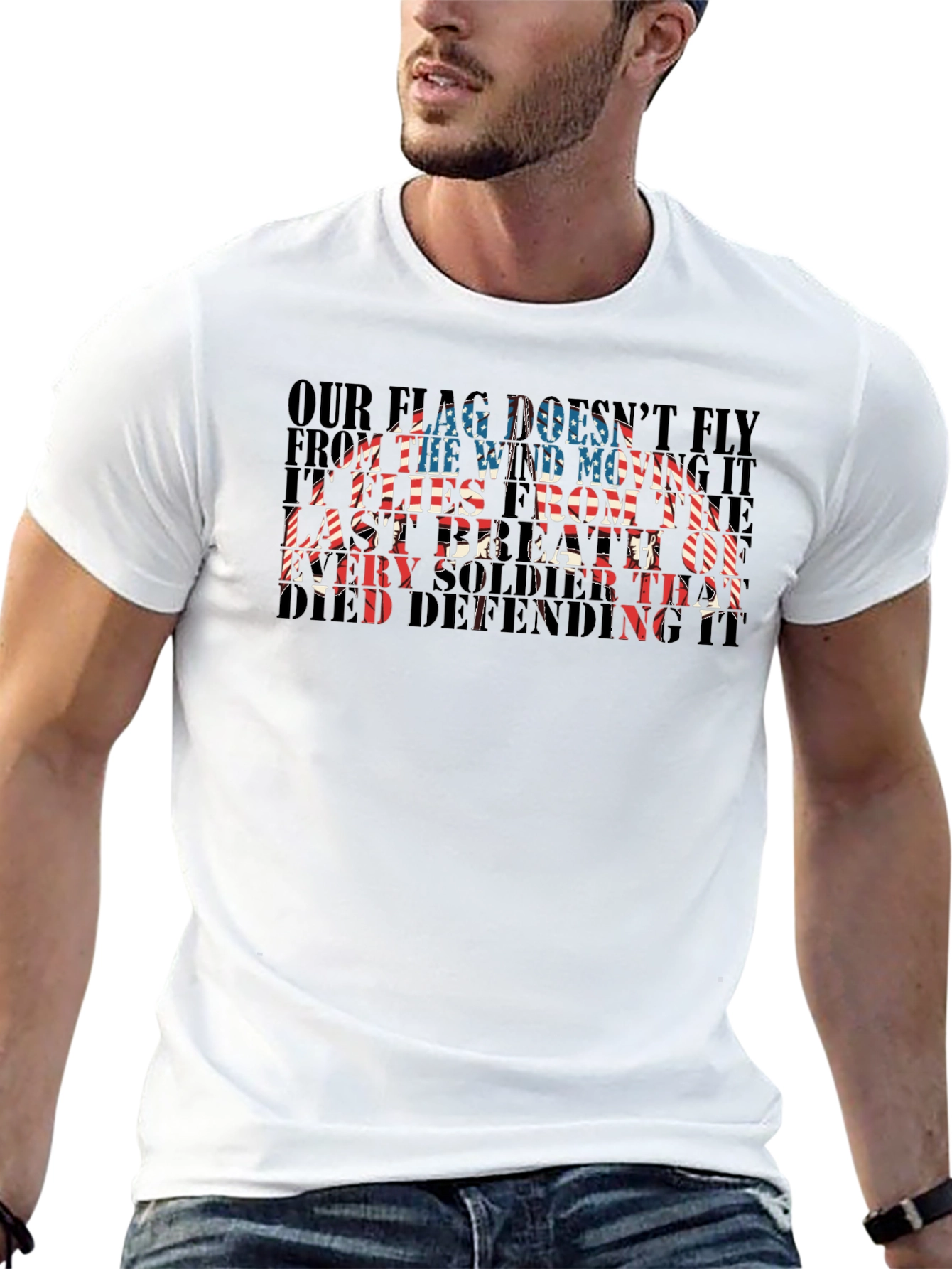Patriotic US Flag Soldier T-Shirt