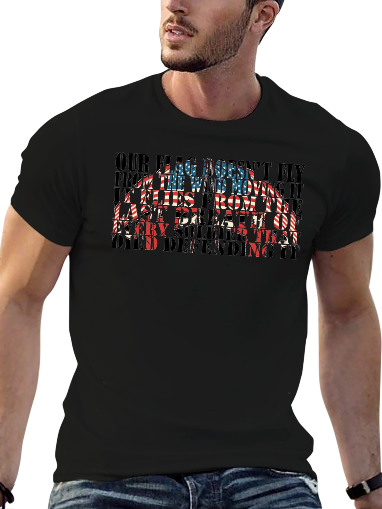 Patriotic US Flag Soldier T-Shirt