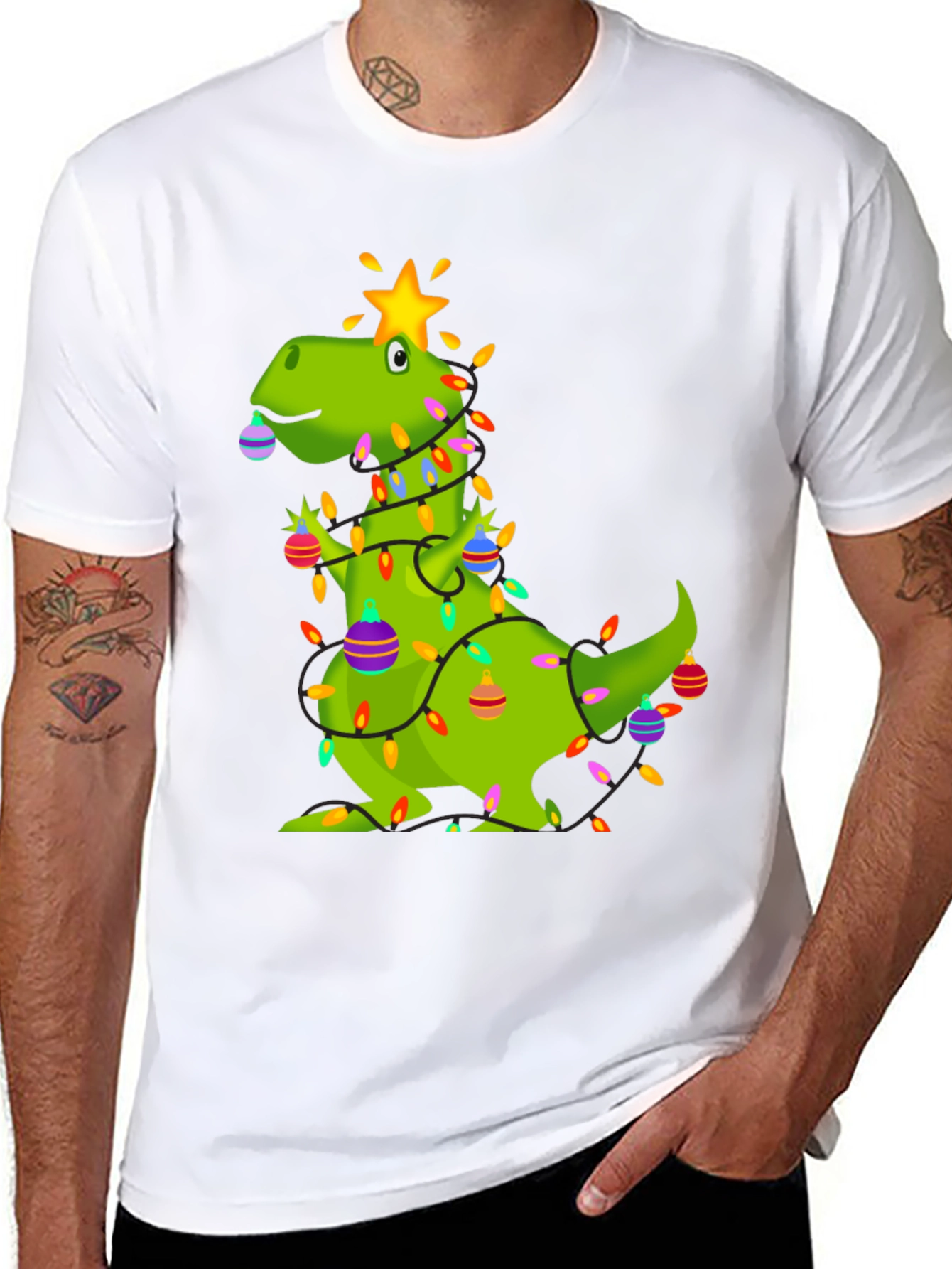 Festive Dino Christmas T-Shirt