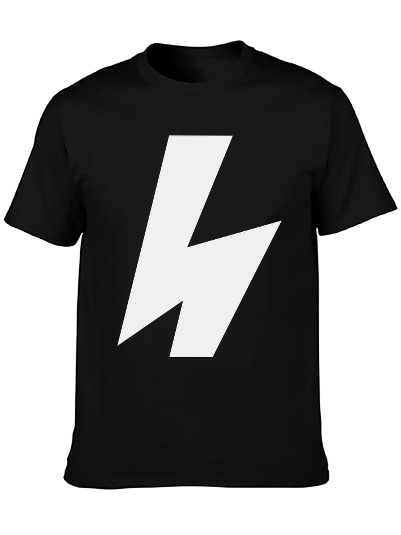 Bold Lightning Bolt Graphic Tee - Black