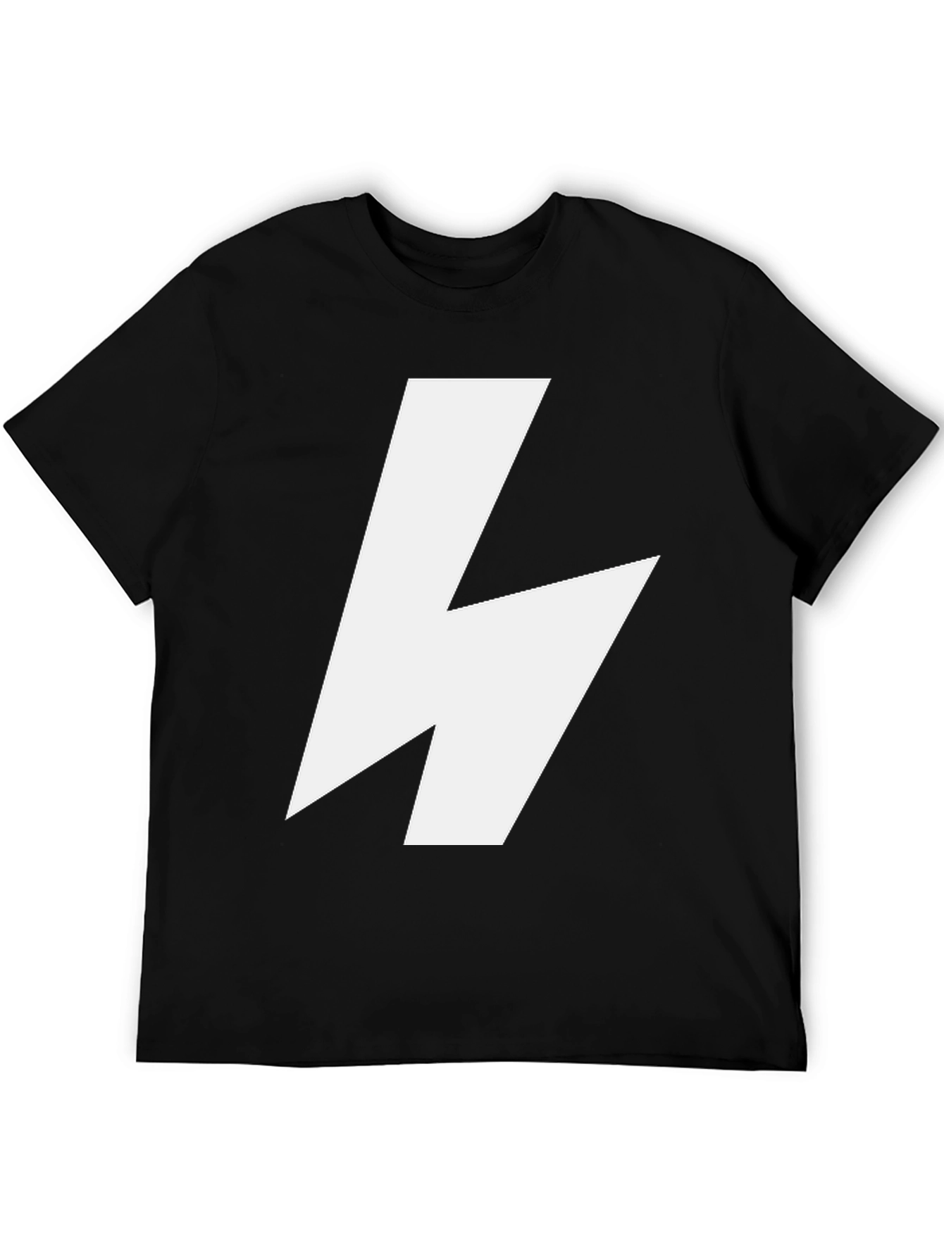 Bold Lightning Bolt Graphic Tee - Black