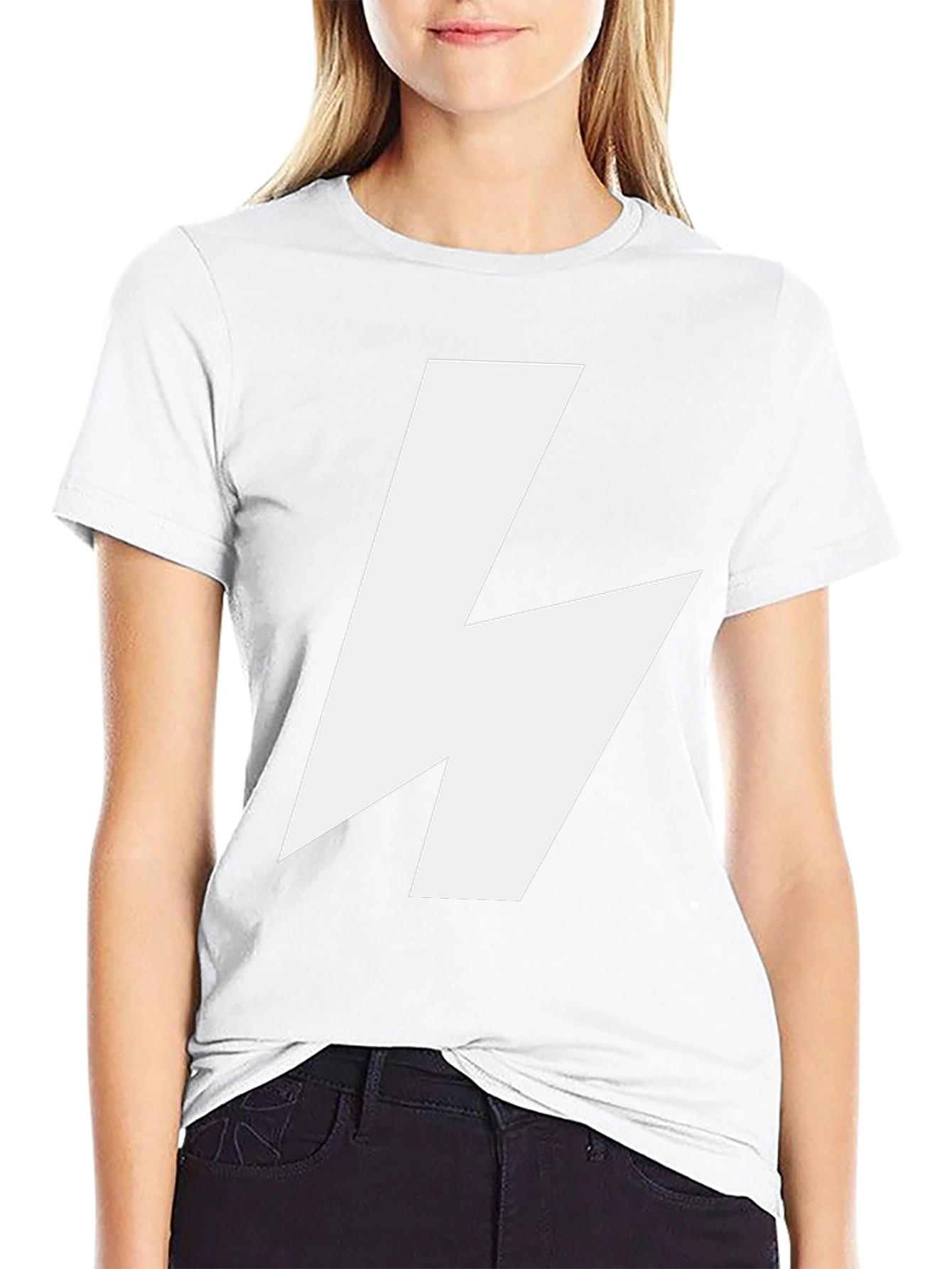 Bold Lightning Bolt Graphic Tee - Black