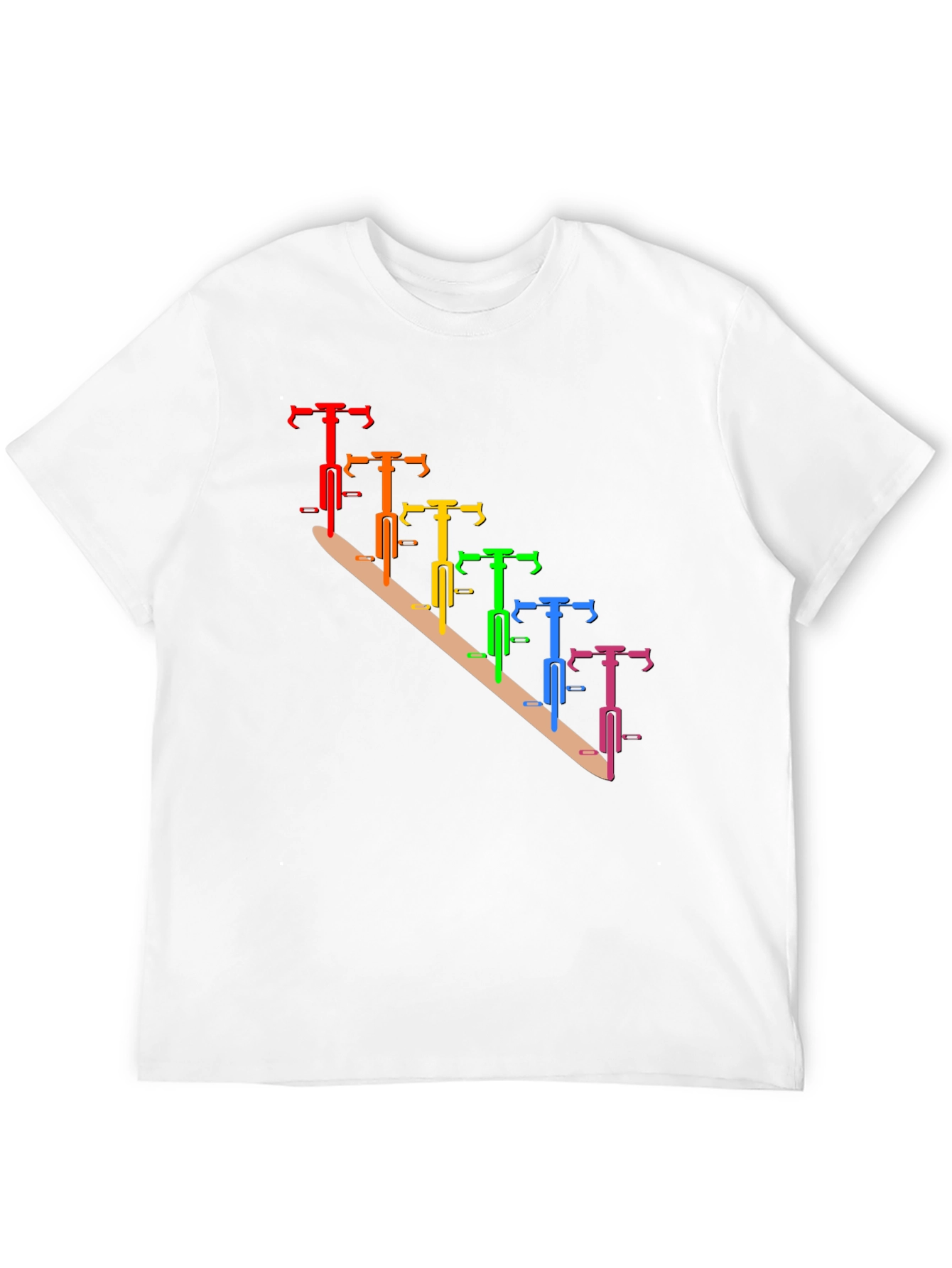 Rainbow Bike Graphic Tee - Stylish Mens Black T-Shirt