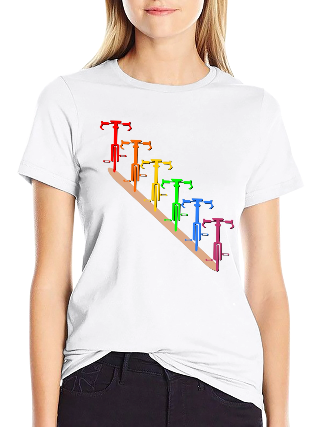 Rainbow Bike Graphic Tee - Stylish Mens Black T-Shirt