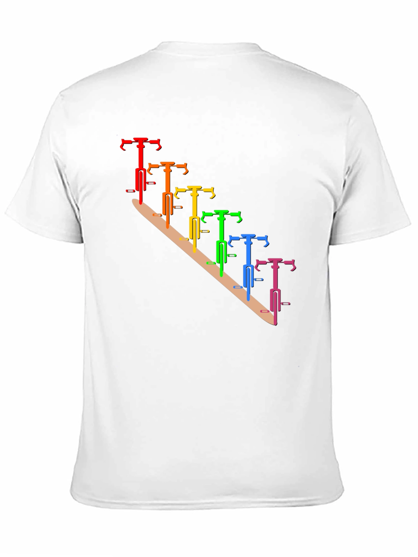Rainbow Bike Graphic Tee - Stylish Mens Black T-Shirt