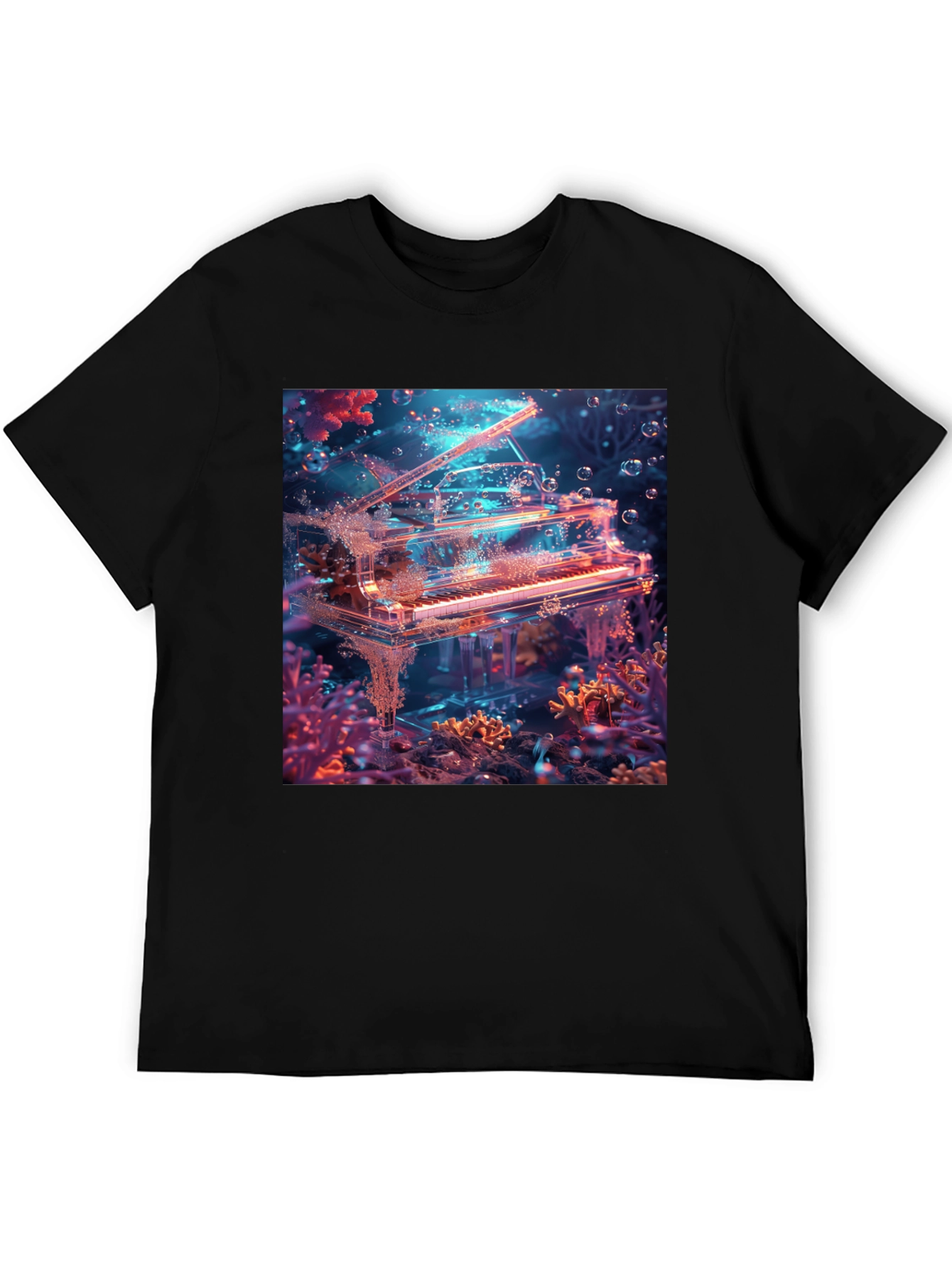Underwater Piano Graphic Tee - Unique Design