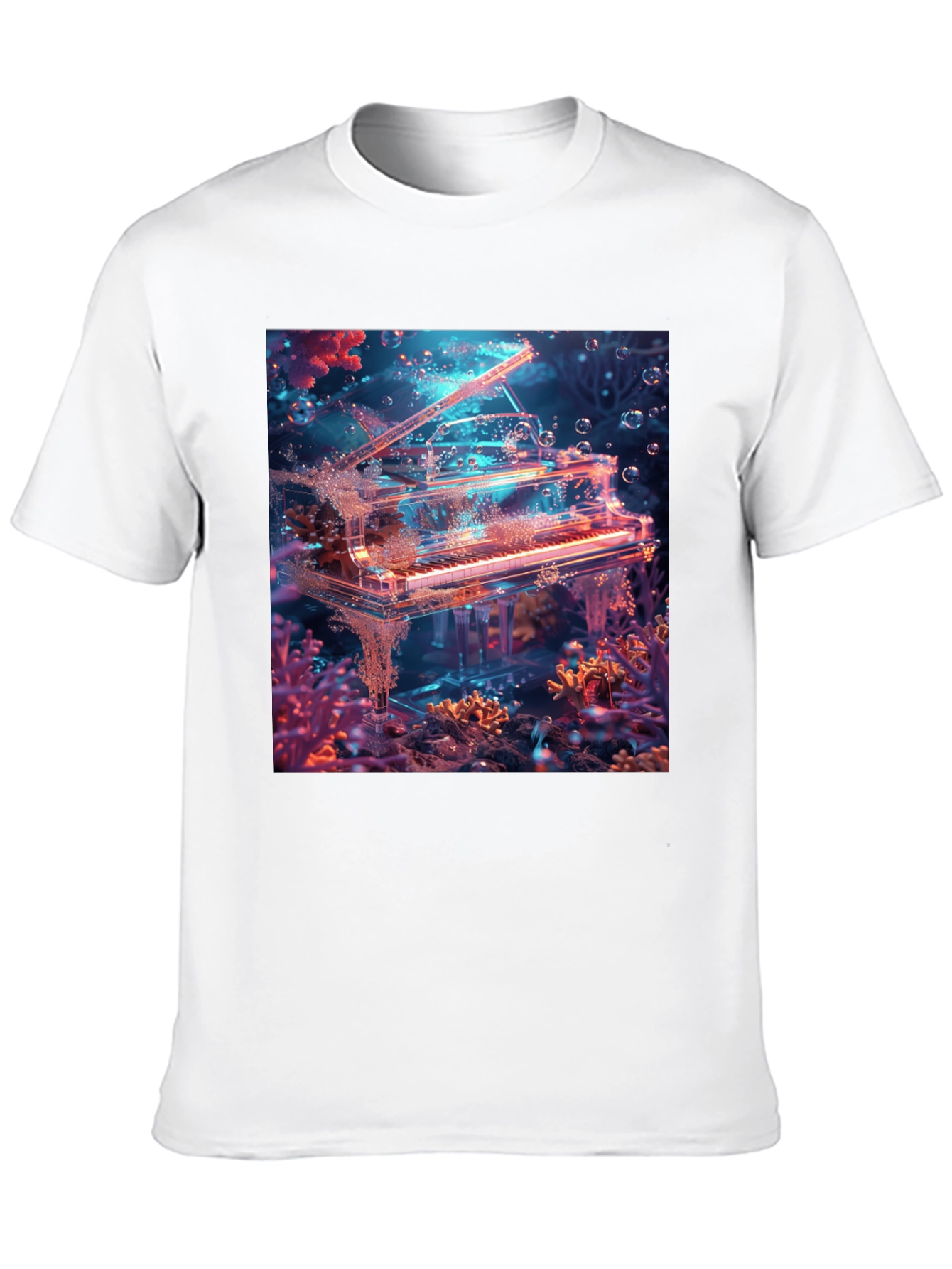 Underwater Piano Graphic Tee - Unique Design