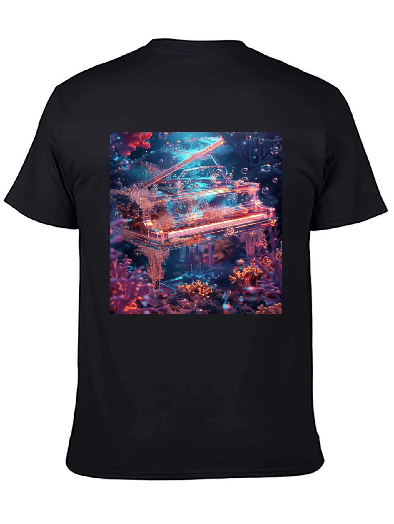 Underwater Piano Graphic Tee - Unique Design