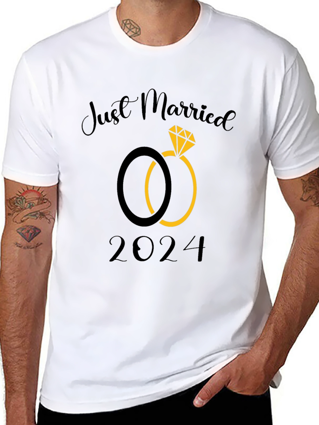 Just Married 2024 Wedding T-Shirt