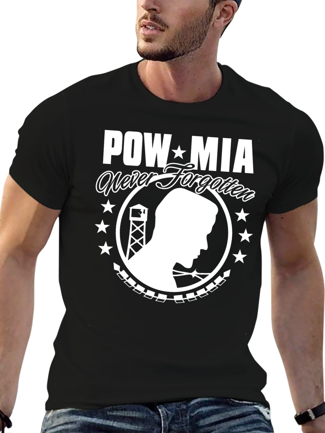 POW MIA Never Forgotten Graphic T-Shirt