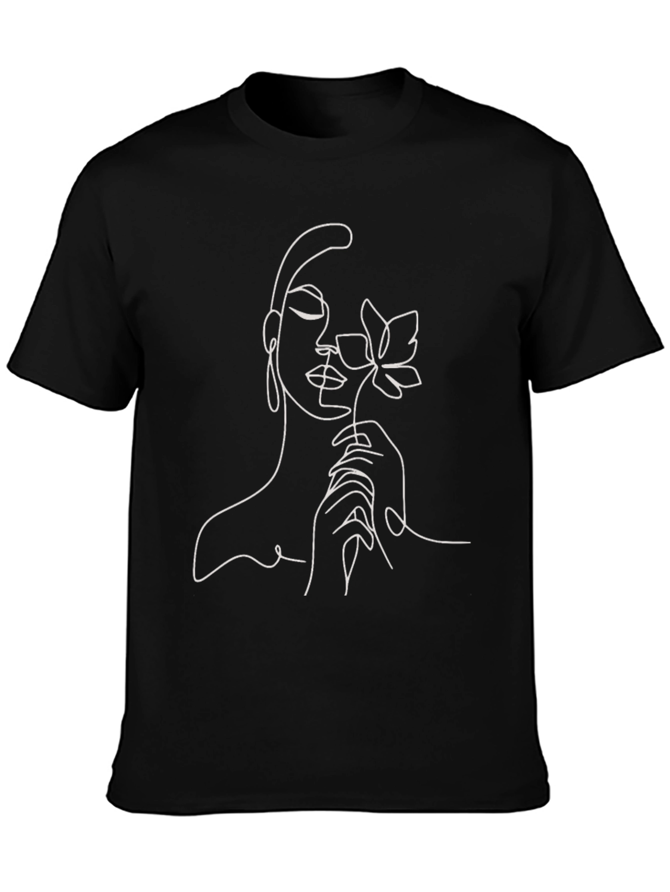 Abstract Woman & Flower Graphic T-Shirt