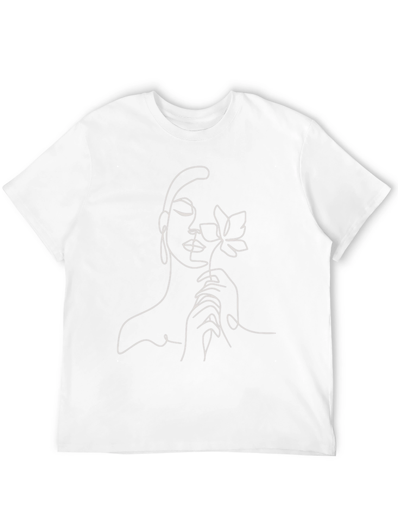 Abstract Woman & Flower Graphic T-Shirt