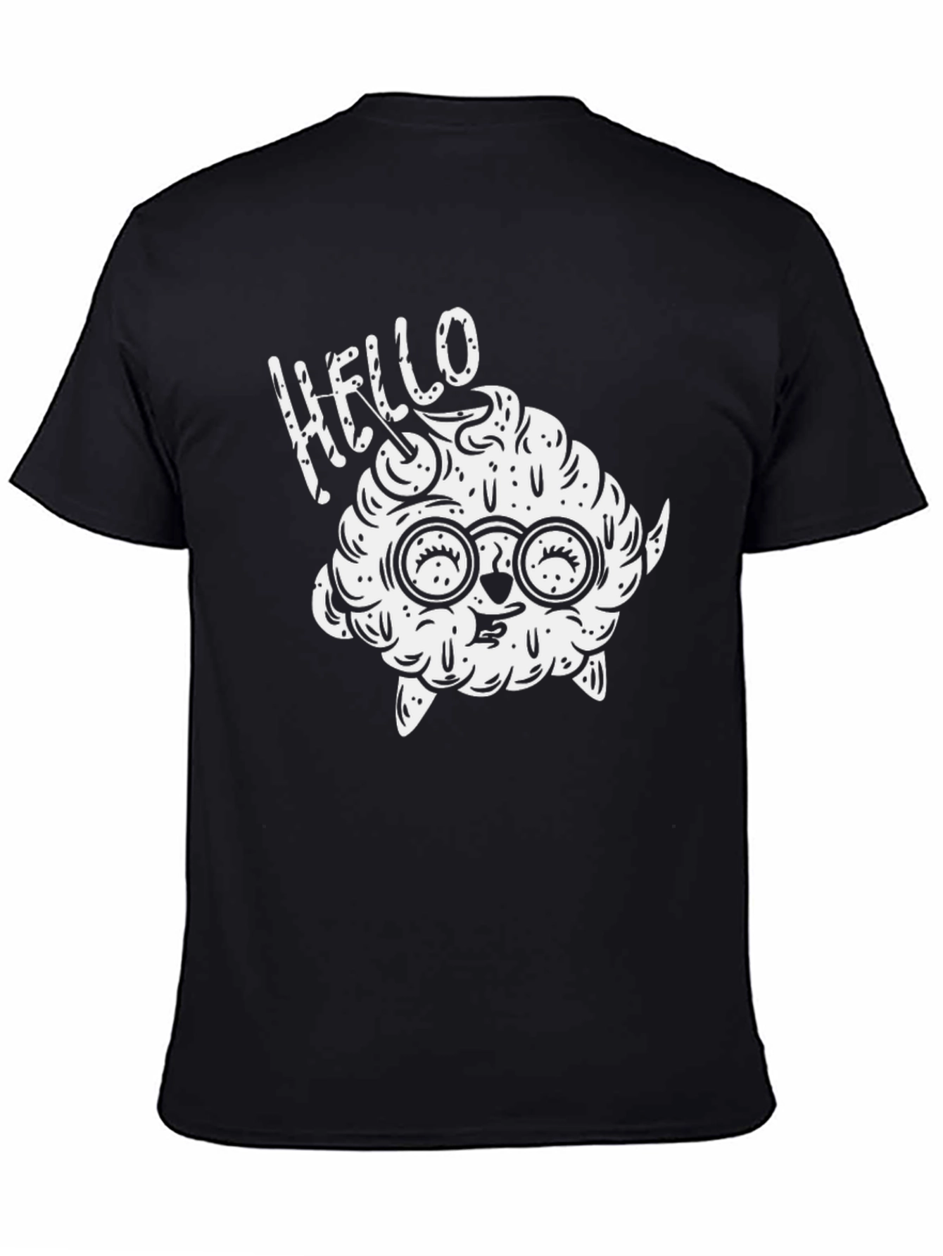 Hello Brainy Monster Black T-Shirt